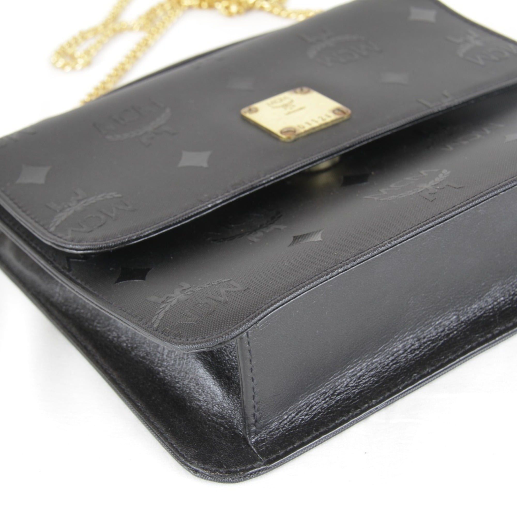MCM MCM Visetos 2-way Chain Mini Shoulder Bag, 370g, Women's, Black Size ONE SIZE - 6 Thumbnail