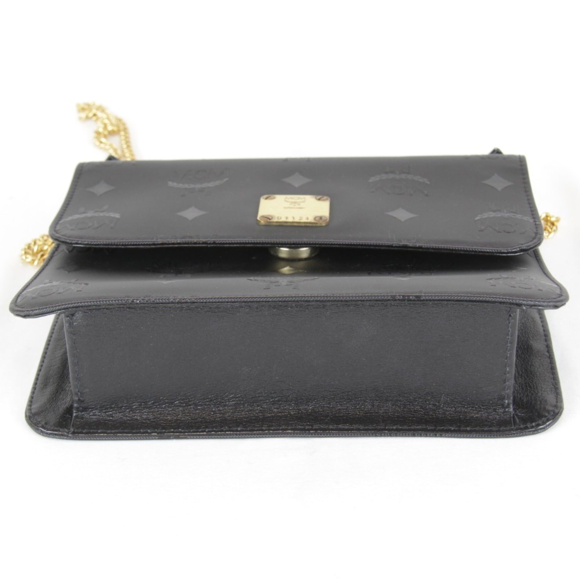 MCM MCM Visetos 2-way Chain Mini Shoulder Bag, 370g, Women's, Black Size ONE SIZE - 7 Thumbnail