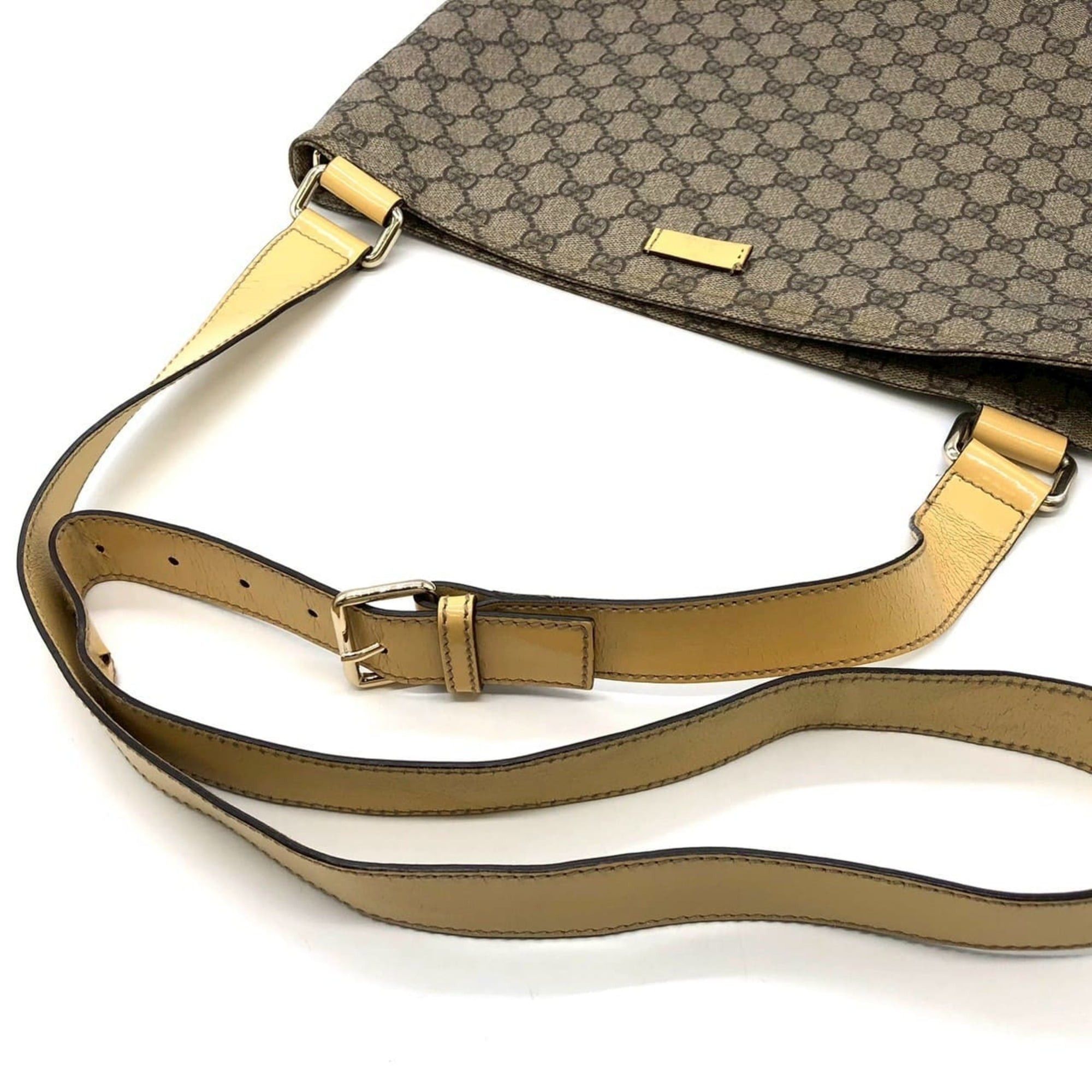 Gucci GUCCI 201446 GG Supreme Shoulder Bag, Yellow, Women's Size ONE SIZE - 7 Thumbnail