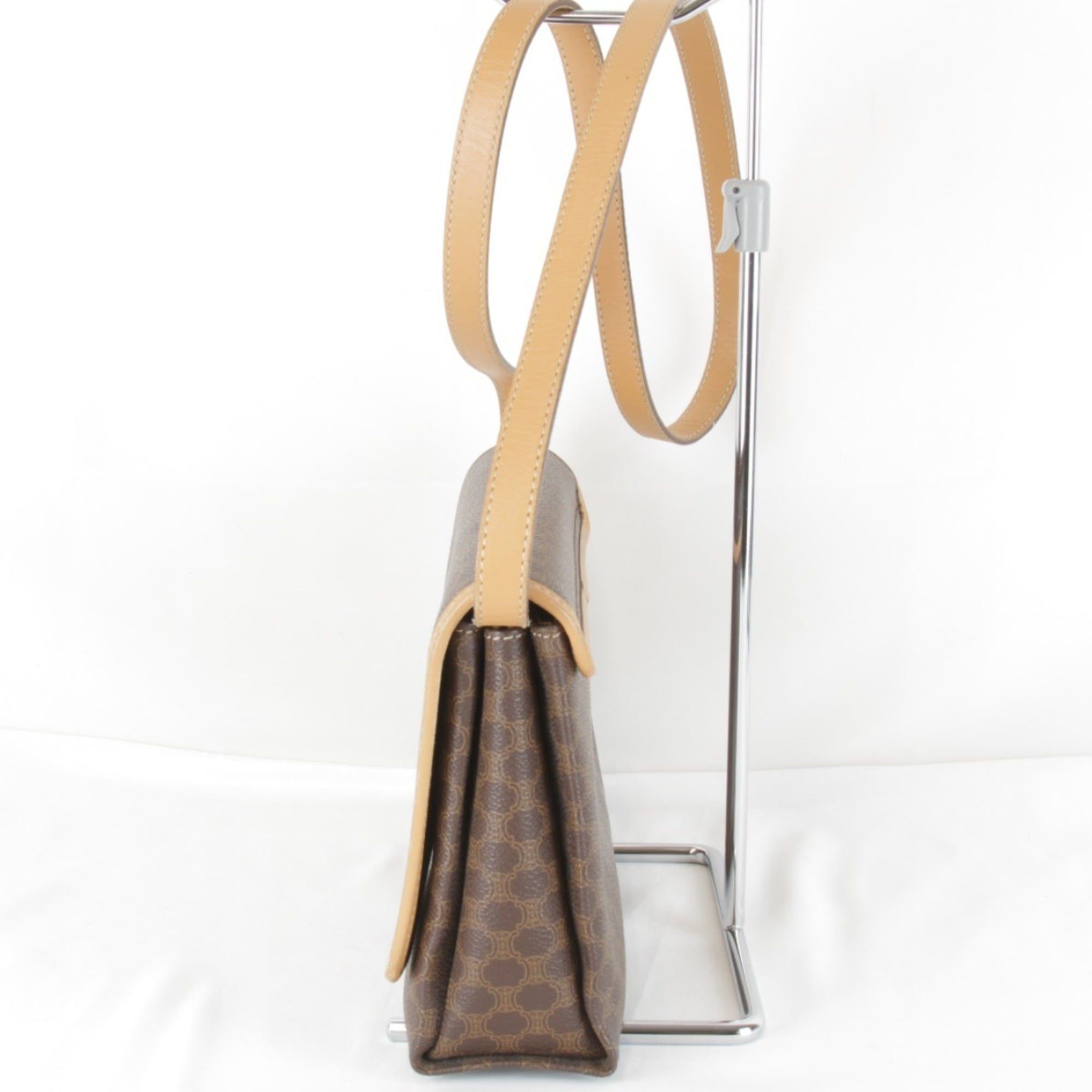 Celine CELINE Macadam Shoulder Bag / Leather Brown Women's Size ONE SIZE - 3 Thumbnail