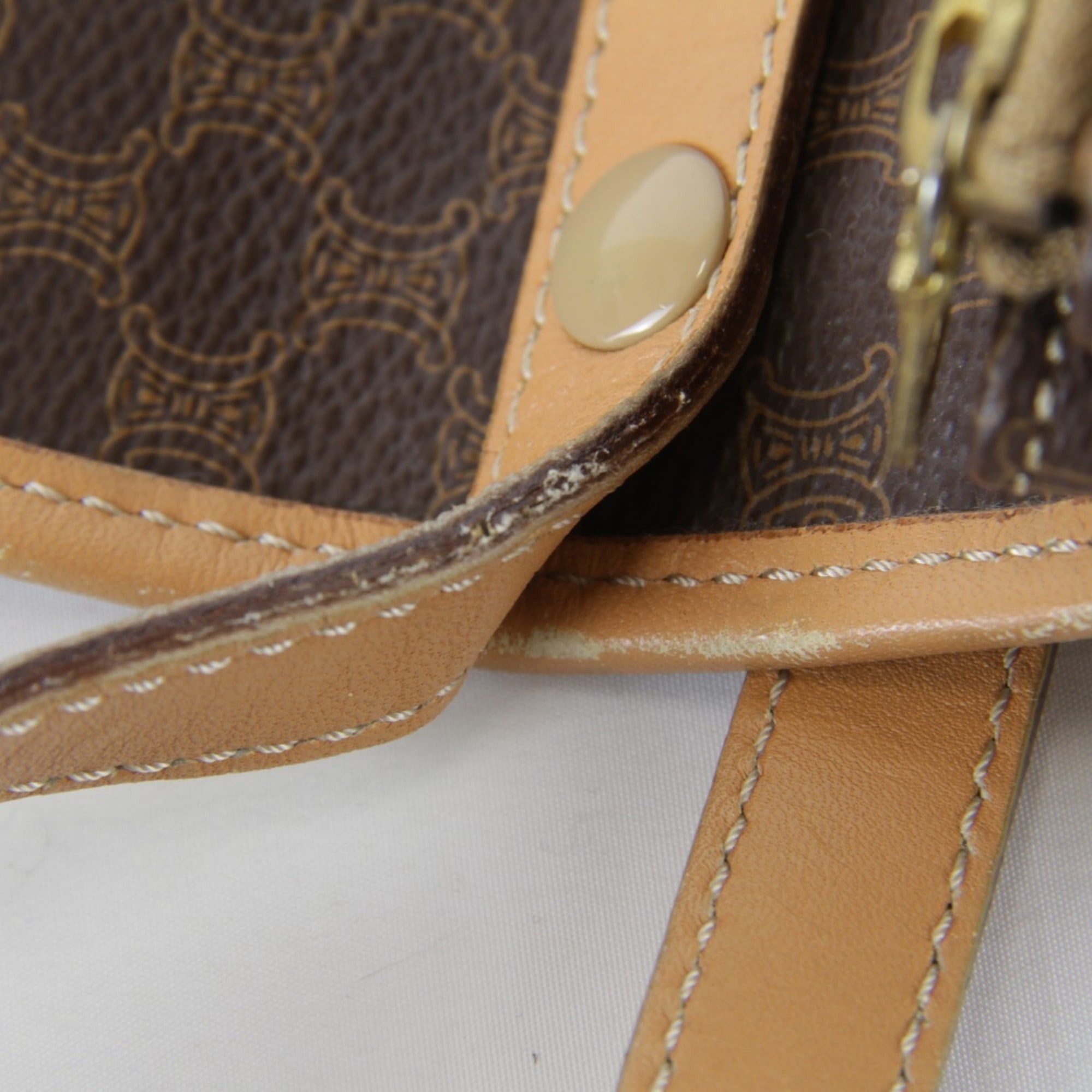 Celine CELINE Macadam Shoulder Bag / Leather Brown Women's Size ONE SIZE - 9 Thumbnail