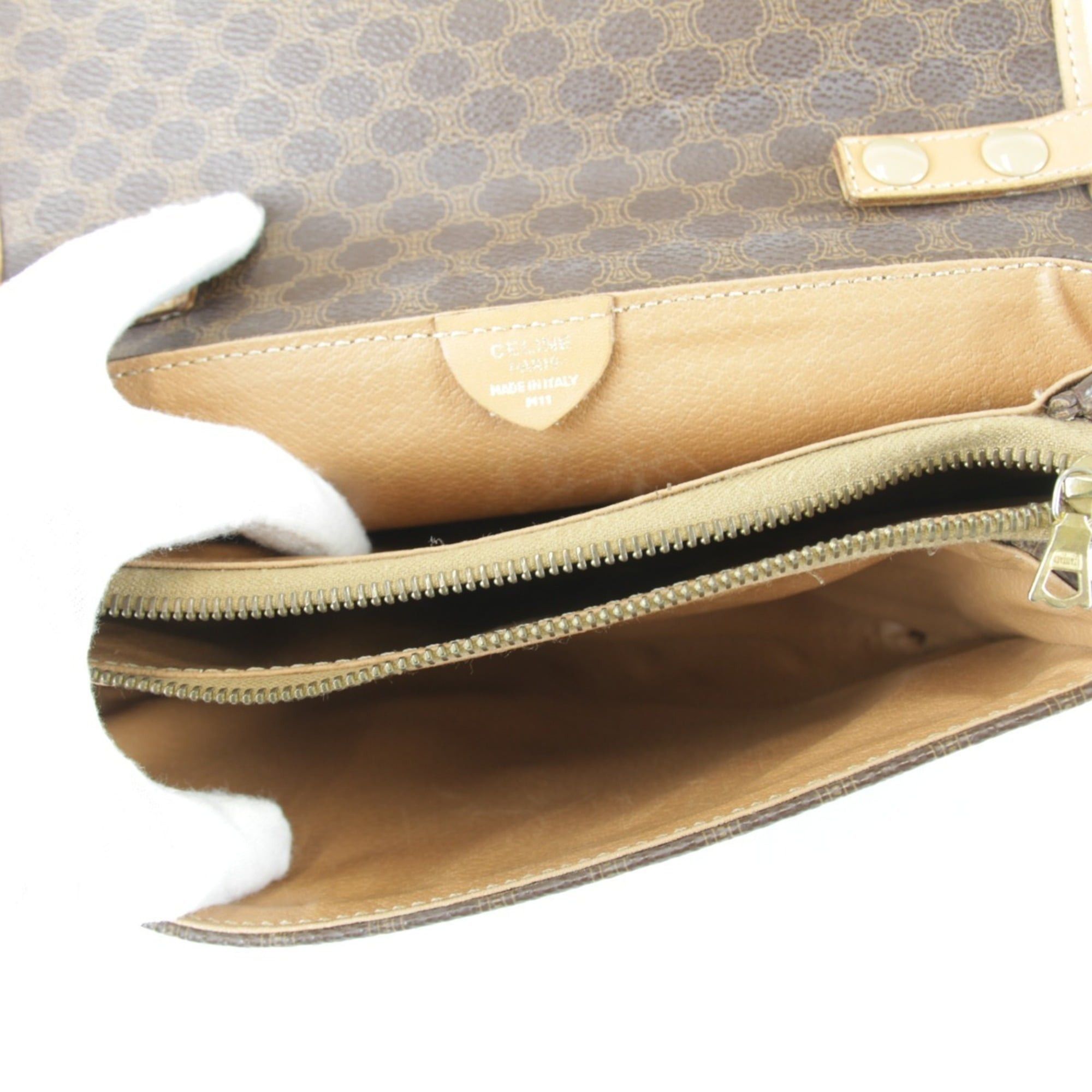 Celine CELINE Macadam Shoulder Bag / Leather Brown Women's Size ONE SIZE - 5 Thumbnail