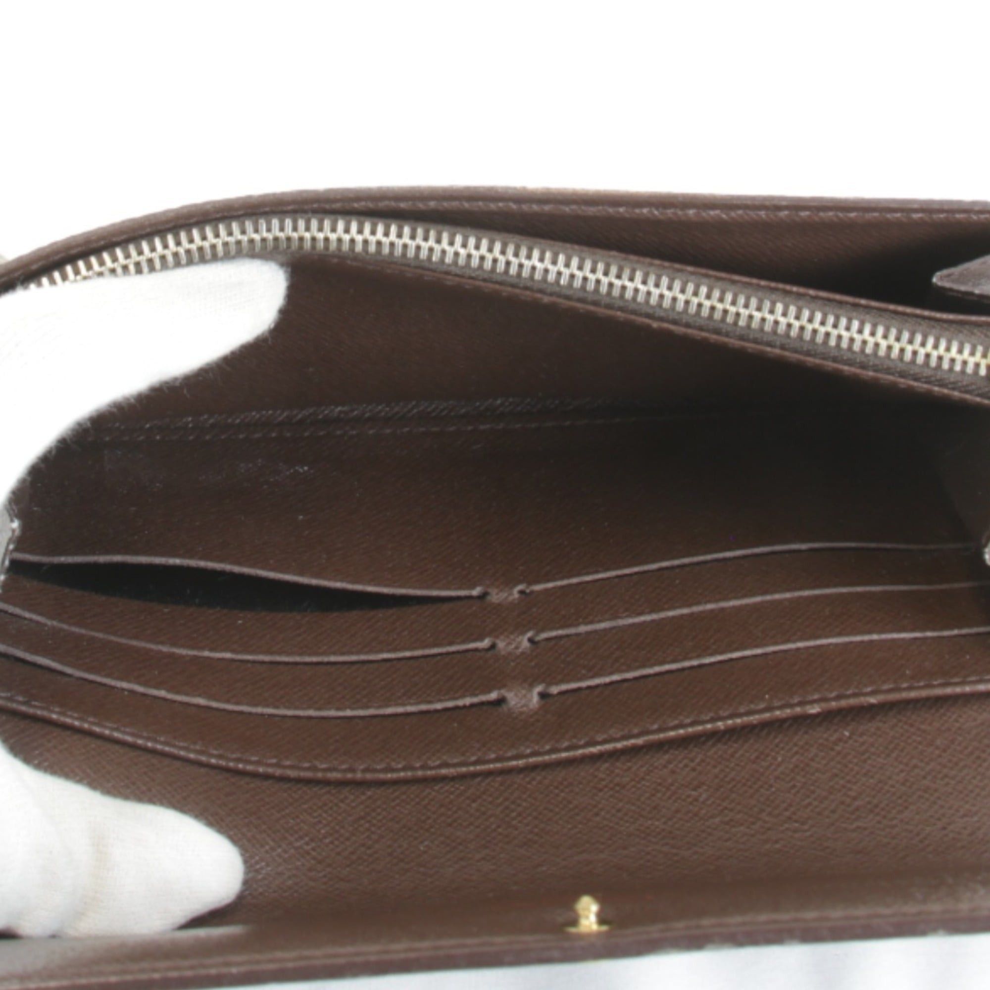 Louis Vuitton LOUIS VUITTON Portefeuille Sarah N61734 Long Wallet, Damier Canvas, Brown, Women's Size ONE SIZE - 9 Thumbnail