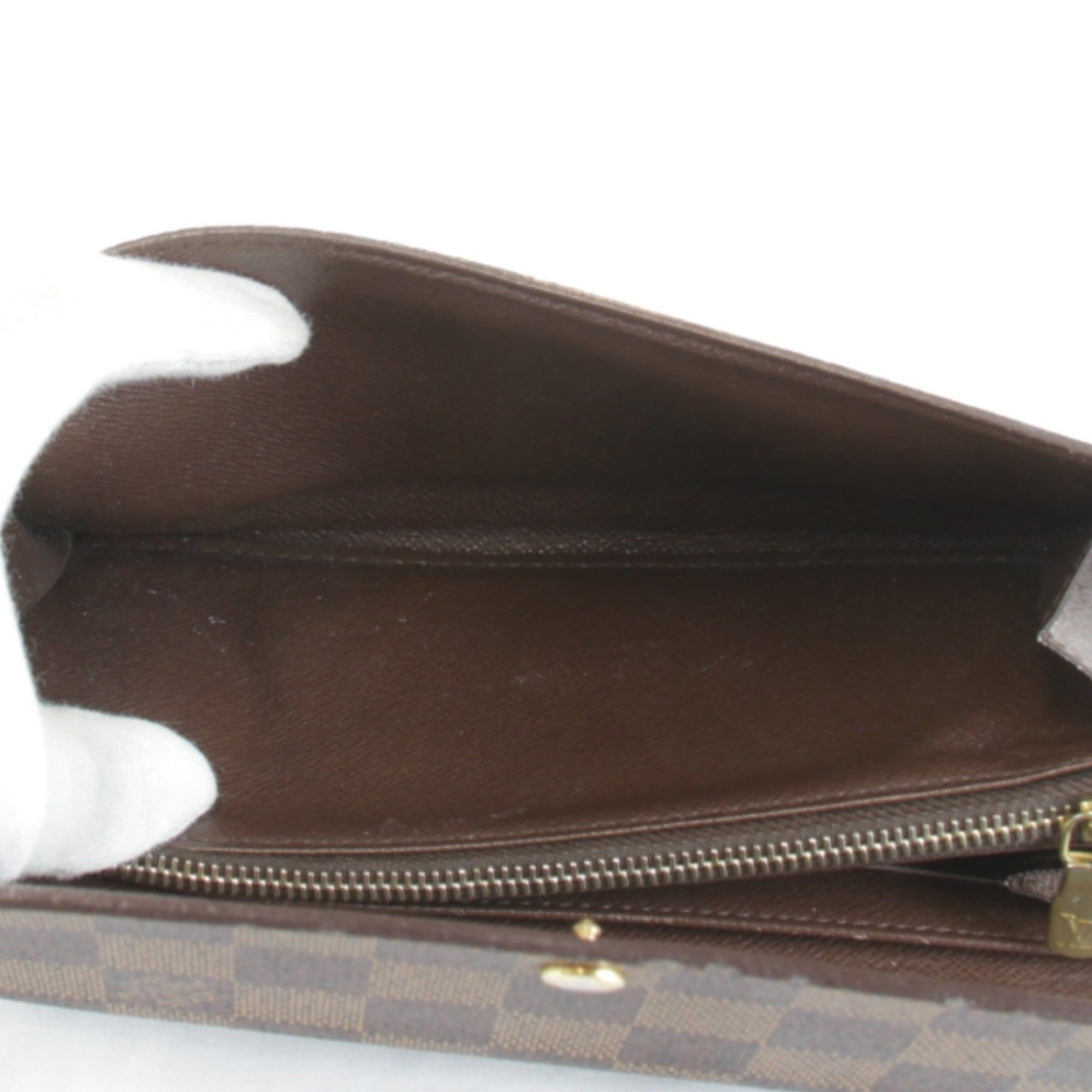 Louis Vuitton LOUIS VUITTON Portefeuille Sarah N61734 Long Wallet, Damier Canvas, Brown, Women's Size ONE SIZE - 8 Thumbnail