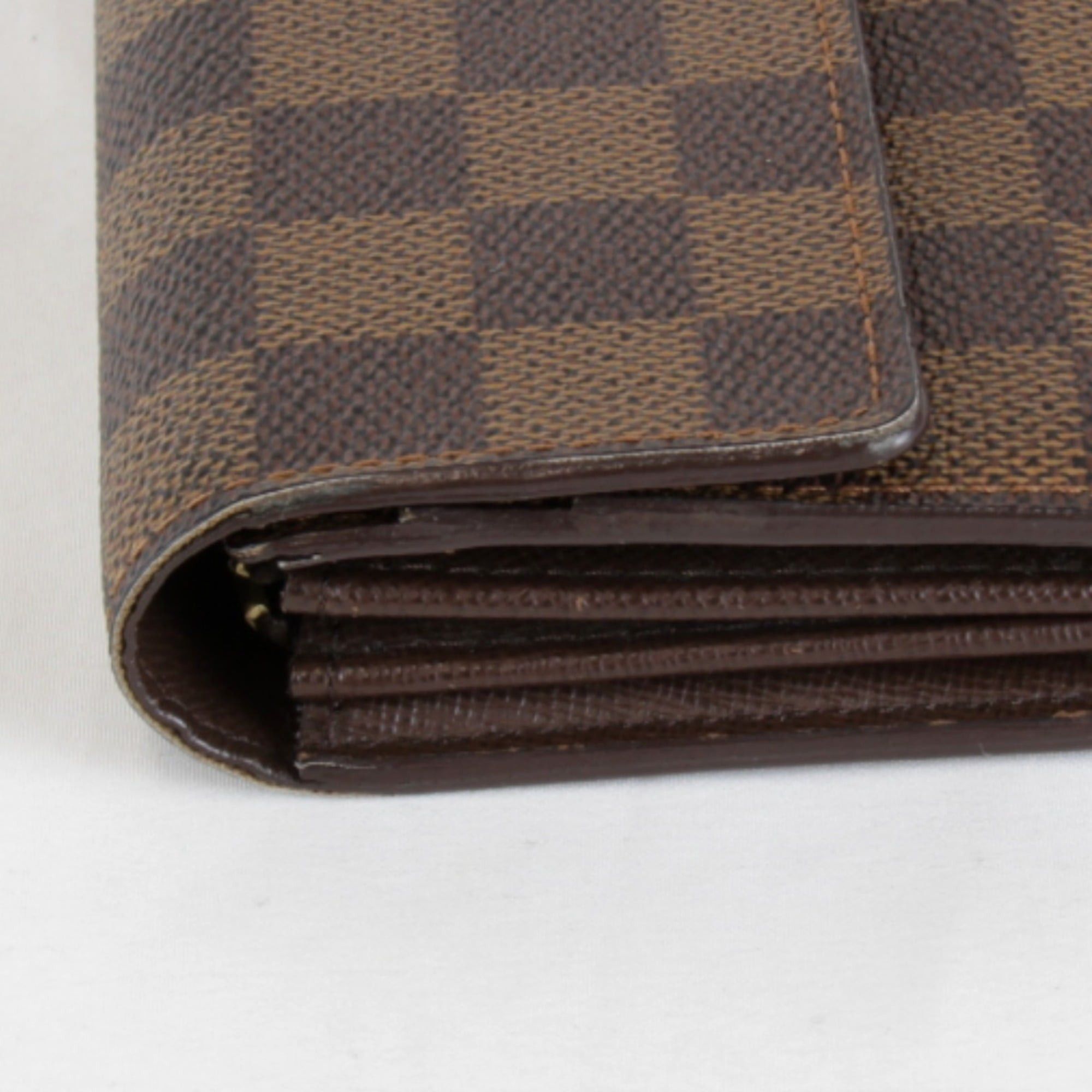 Louis Vuitton LOUIS VUITTON Portefeuille Sarah N61734 Long Wallet, Damier Canvas, Brown, Women's Size ONE SIZE - 14 Thumbnail