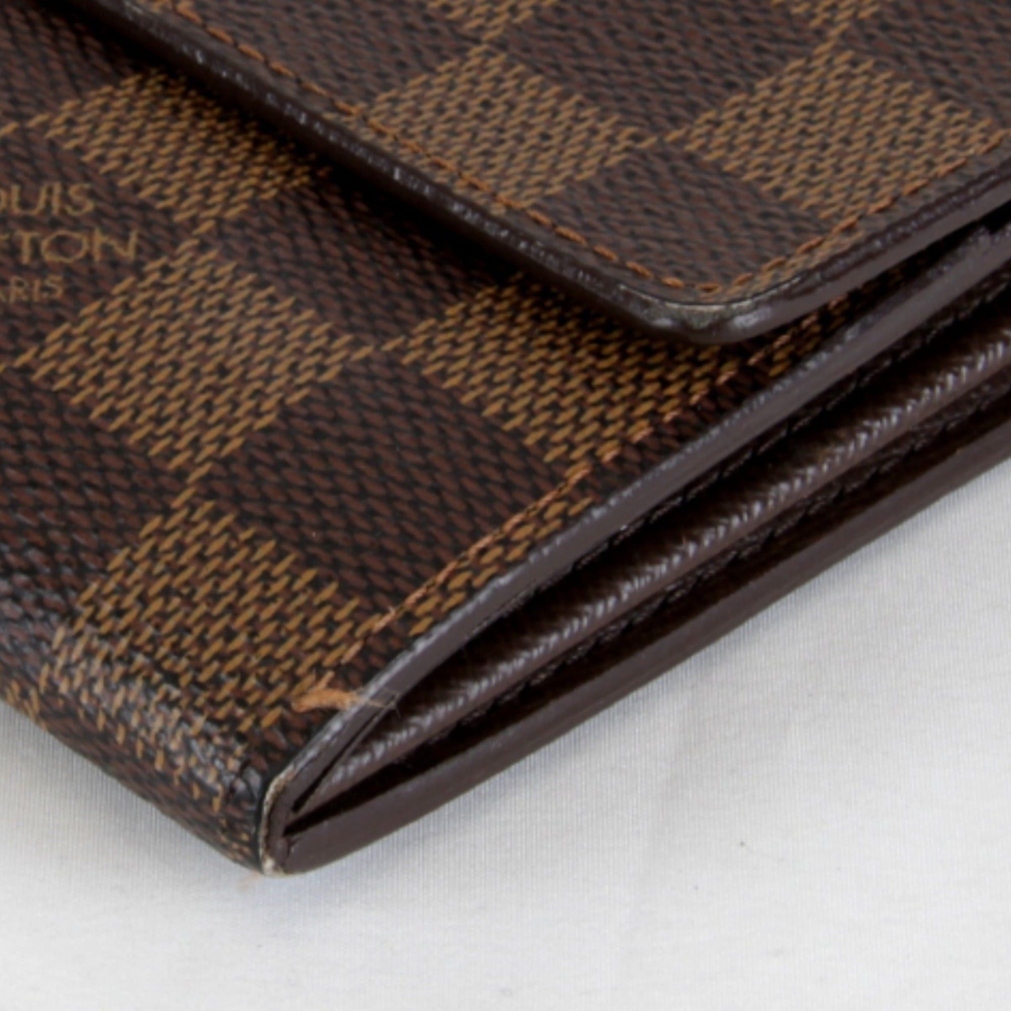 Louis Vuitton LOUIS VUITTON Portefeuille Sarah N61734 Long Wallet, Damier Canvas, Brown, Women's Size ONE SIZE - 3 Thumbnail