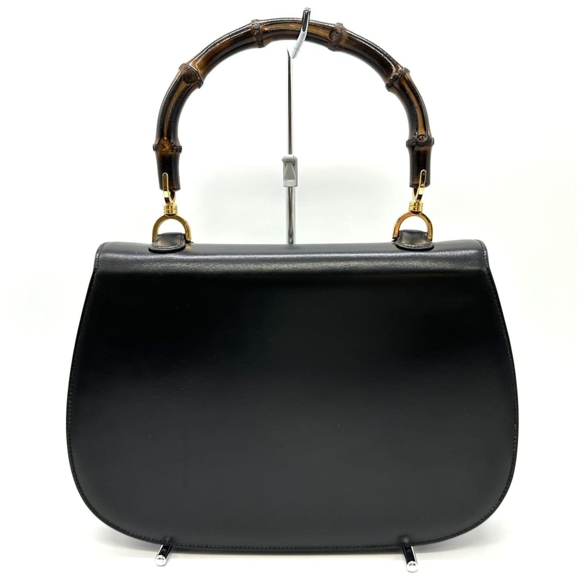 Gucci GUCCI 000 46 Bamboo Handbag Leather Black Old Gucci Women's Size ONE SIZE - 2 Thumbnail
