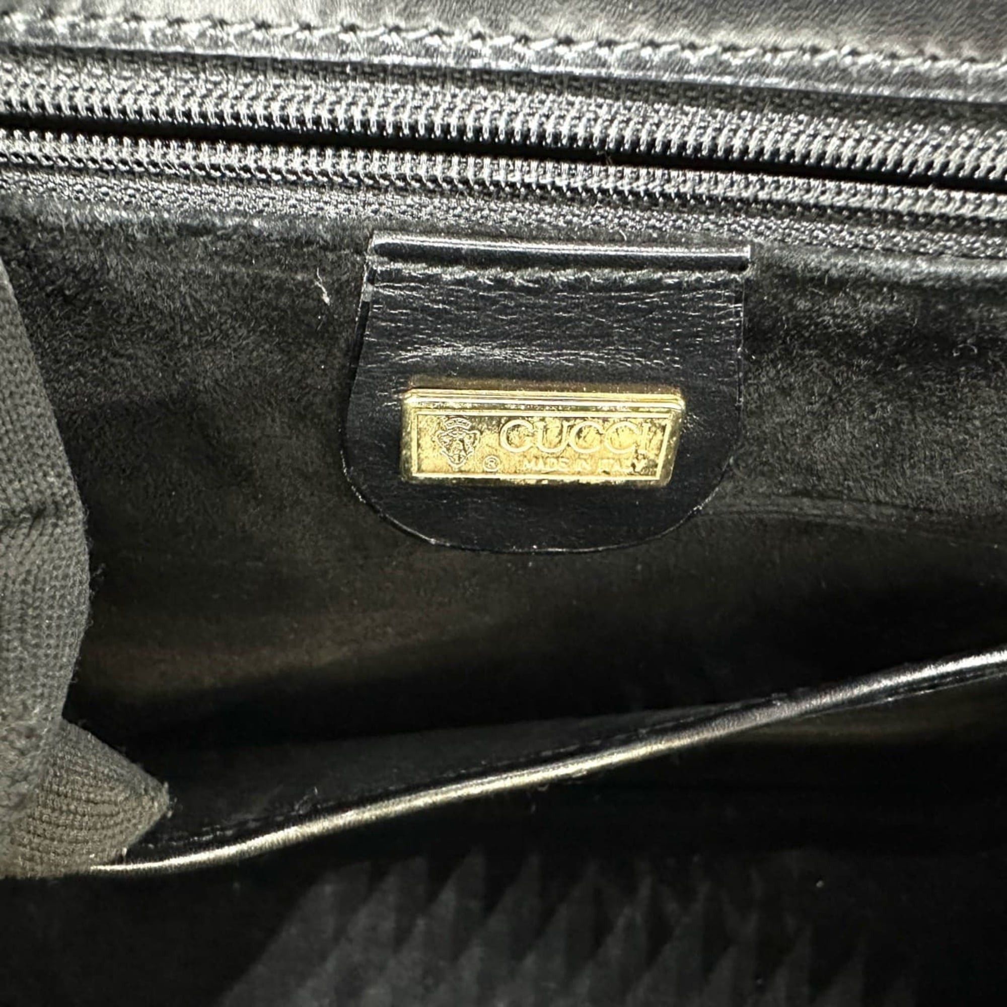 Gucci GUCCI 000 46 Bamboo Handbag Leather Black Old Gucci Women's Size ONE SIZE - 12 Thumbnail