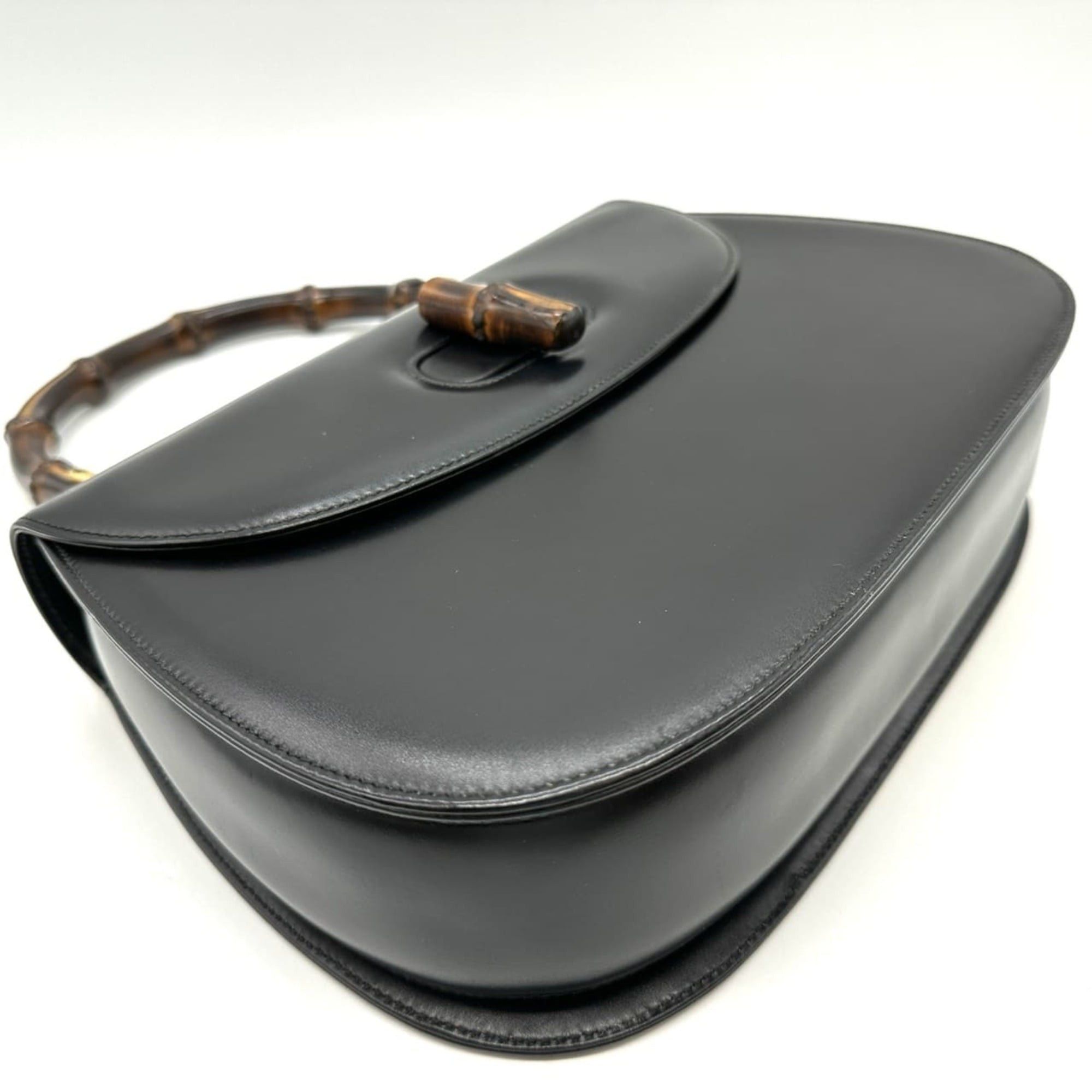 Gucci GUCCI 000 46 Bamboo Handbag Leather Black Old Gucci Women's Size ONE SIZE - 5 Thumbnail