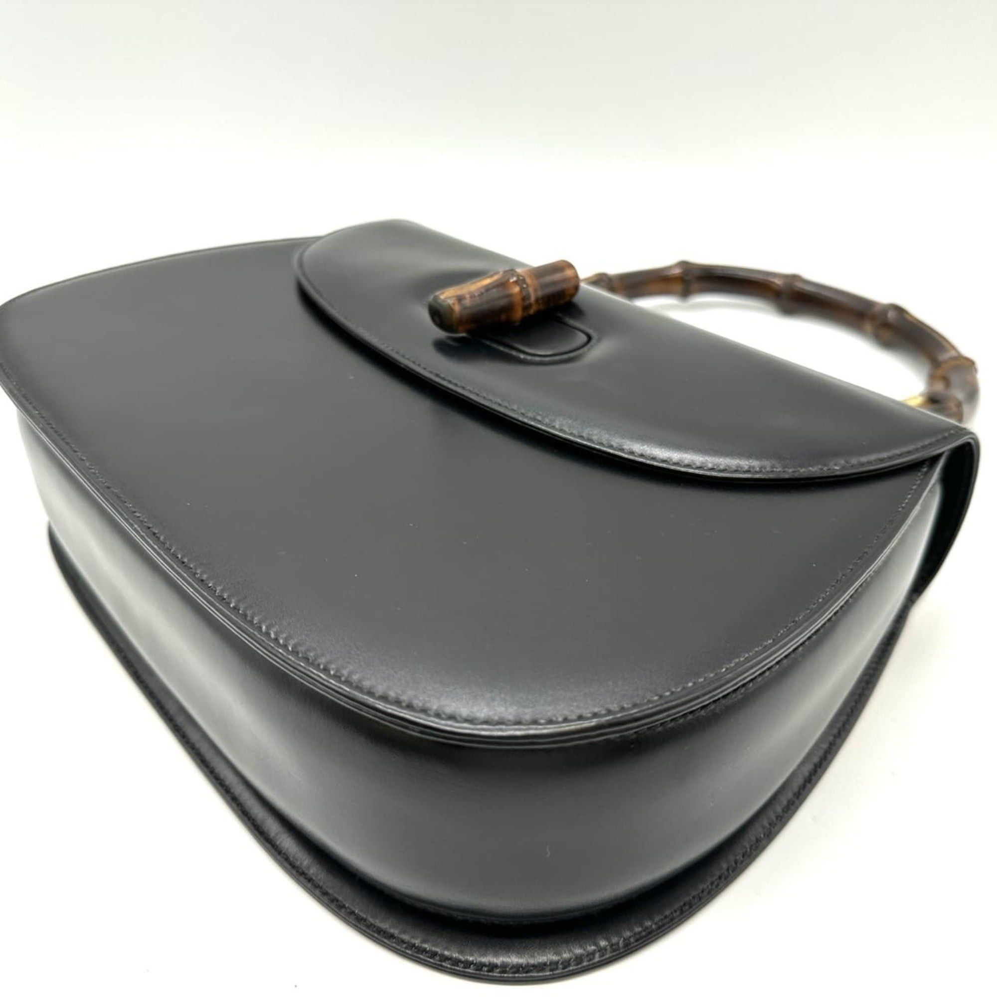 Gucci GUCCI 000 46 Bamboo Handbag Leather Black Old Gucci Women's Size ONE SIZE - 4 Thumbnail