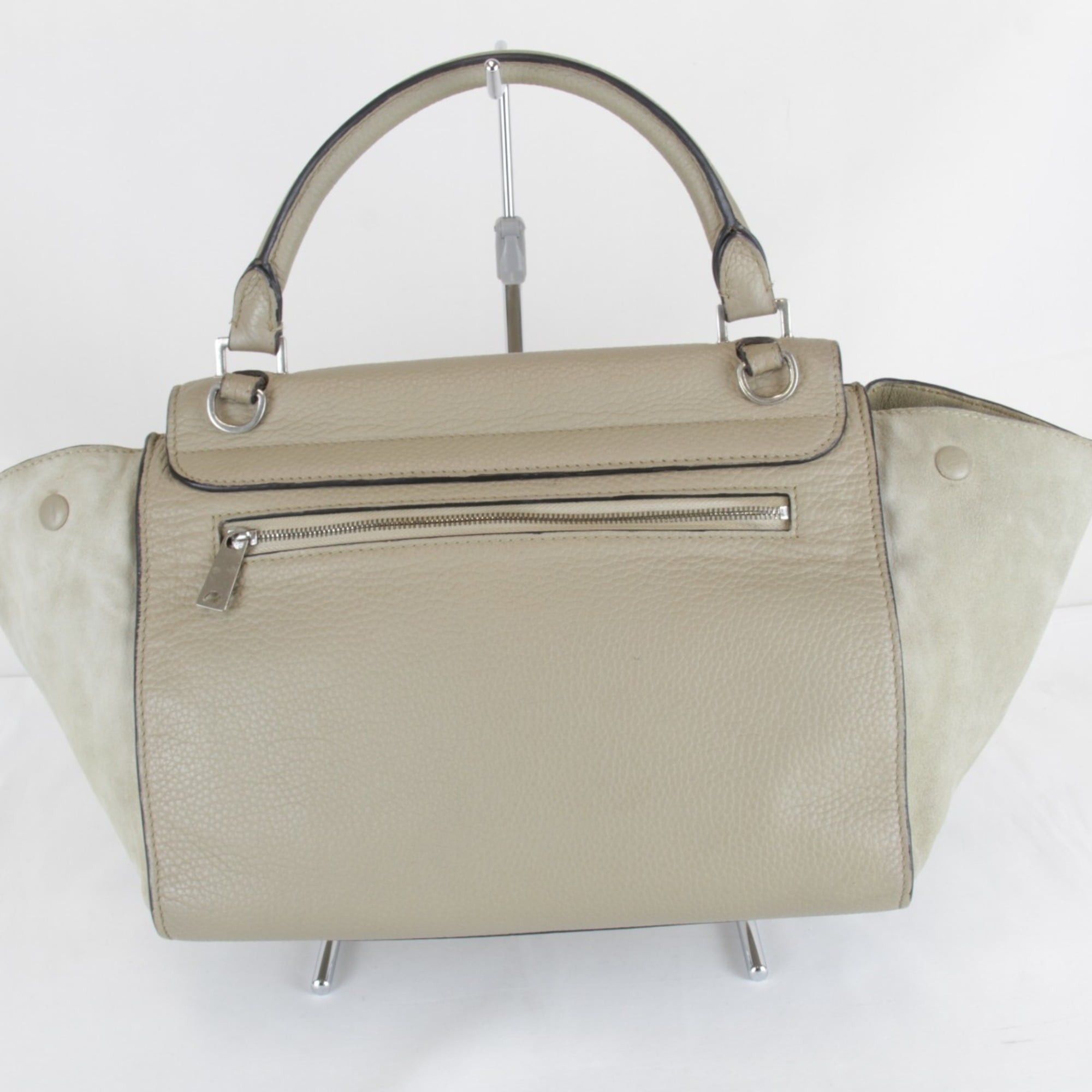 Celine CELINE Small Trapeze Bag Shoulder Leather/Suede 940g Women's Beige Size ONE SIZE - 2 Thumbnail