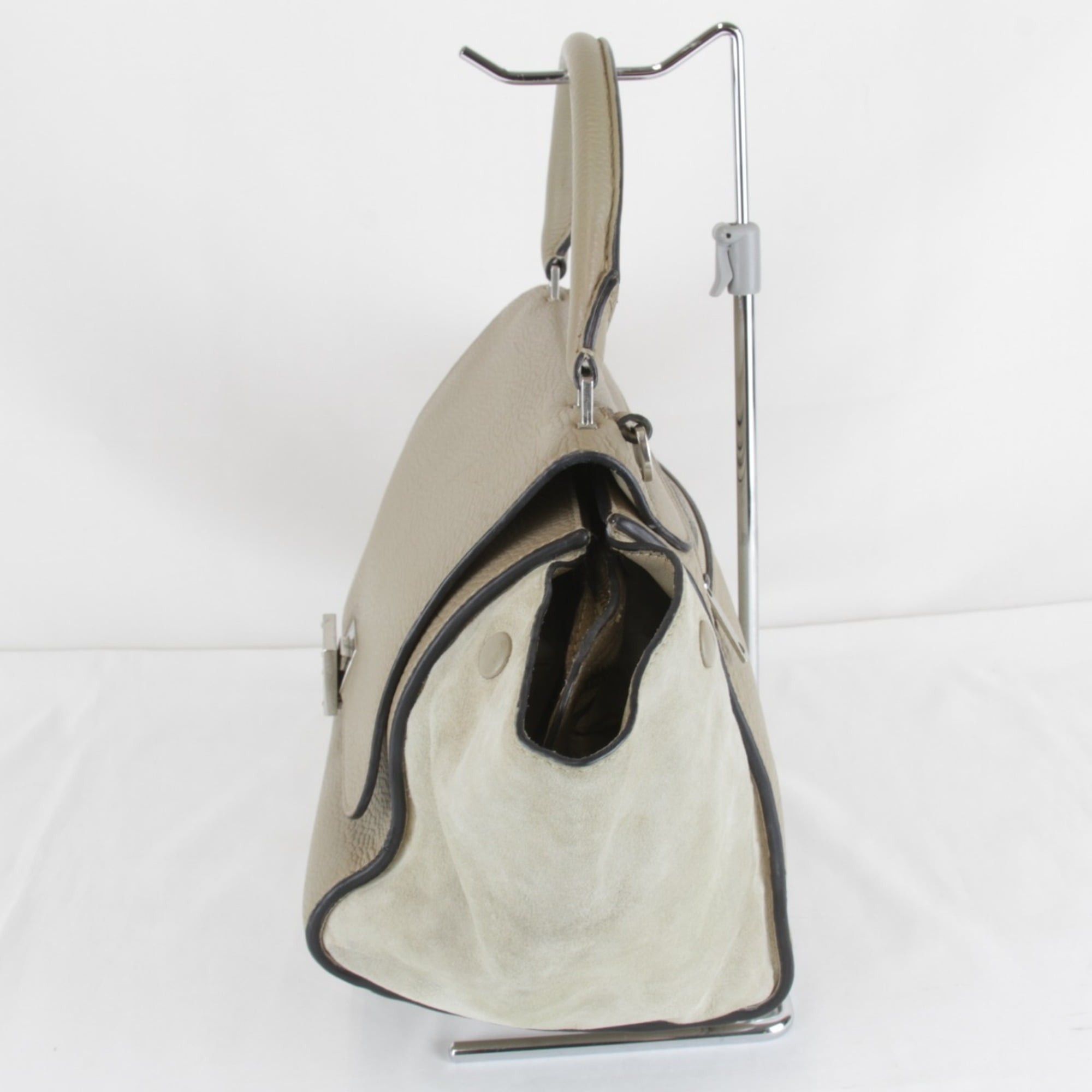 Celine CELINE Small Trapeze Bag Shoulder Leather/Suede 940g Women's Beige Size ONE SIZE - 3 Thumbnail