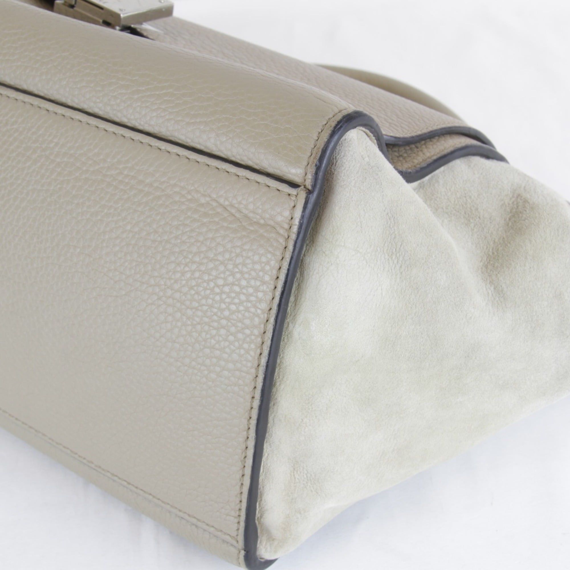 Celine CELINE Small Trapeze Bag Shoulder Leather/Suede 940g Women's Beige Size ONE SIZE - 5 Thumbnail
