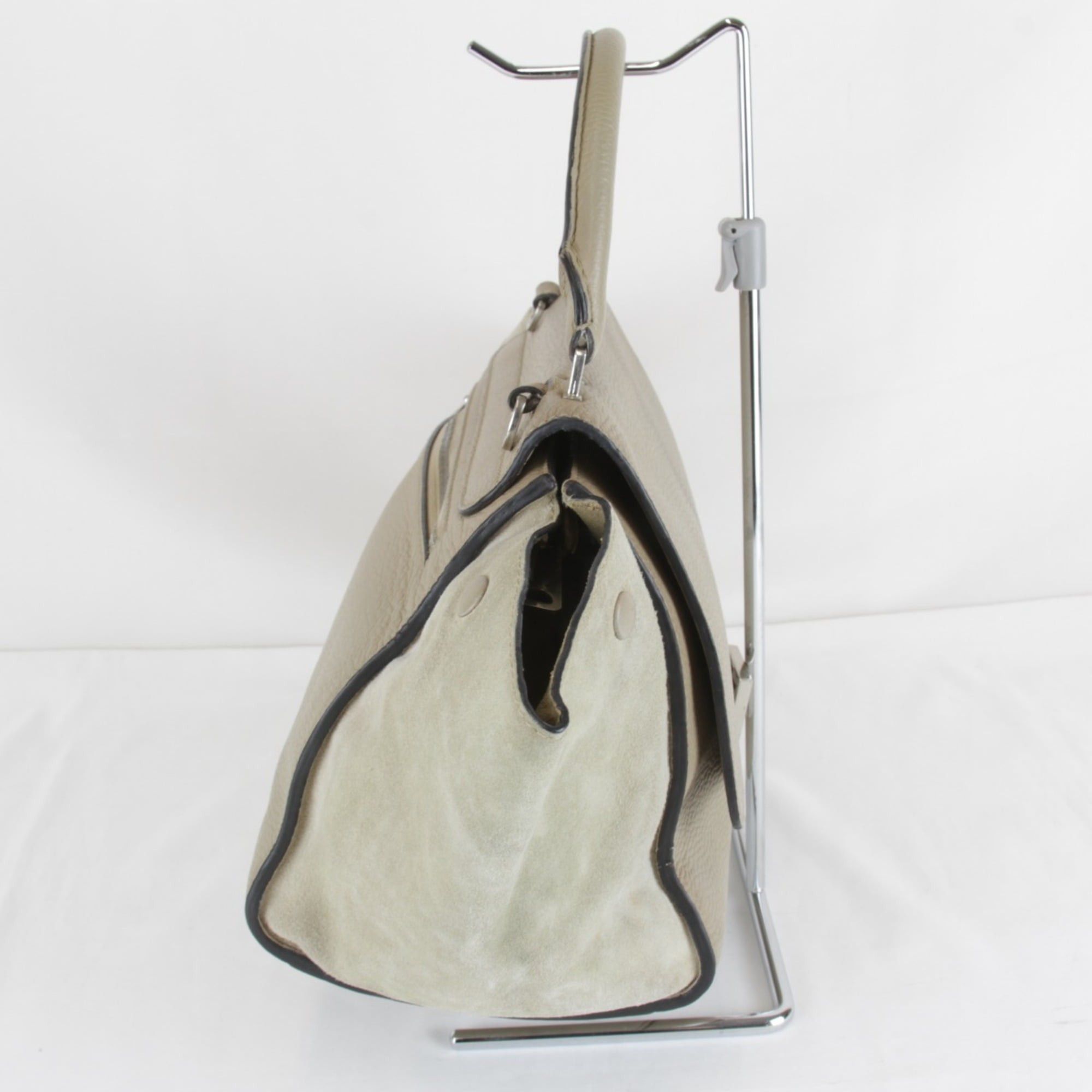 Celine CELINE Small Trapeze Bag Shoulder Leather/Suede 940g Women's Beige Size ONE SIZE - 4 Thumbnail