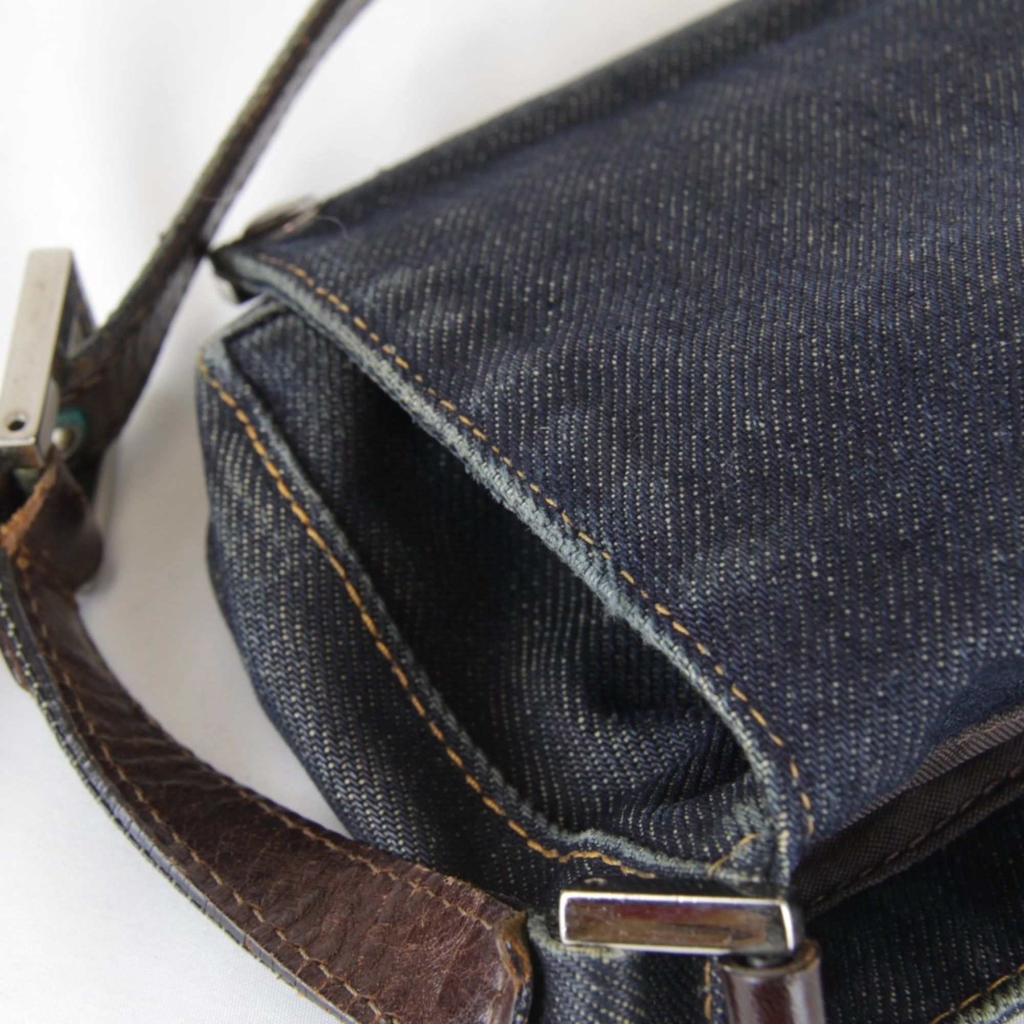 Fendi FENDI Mini Shoulder Bag, Denim, Navy, Women's Size ONE SIZE - 14 Thumbnail