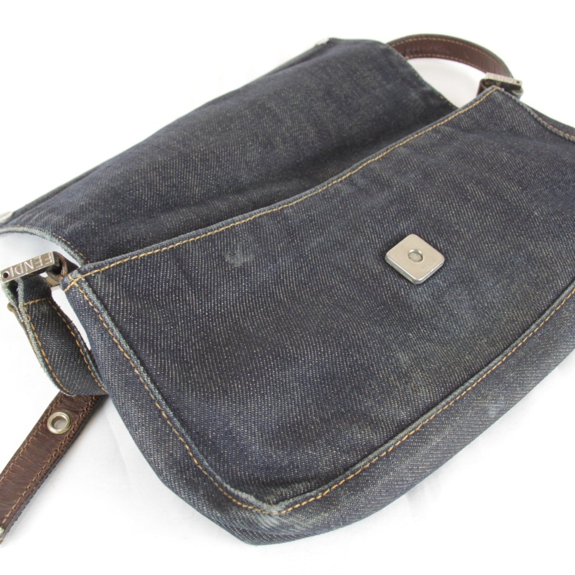 Fendi FENDI Mini Shoulder Bag, Denim, Navy, Women's Size ONE SIZE - 15 Thumbnail
