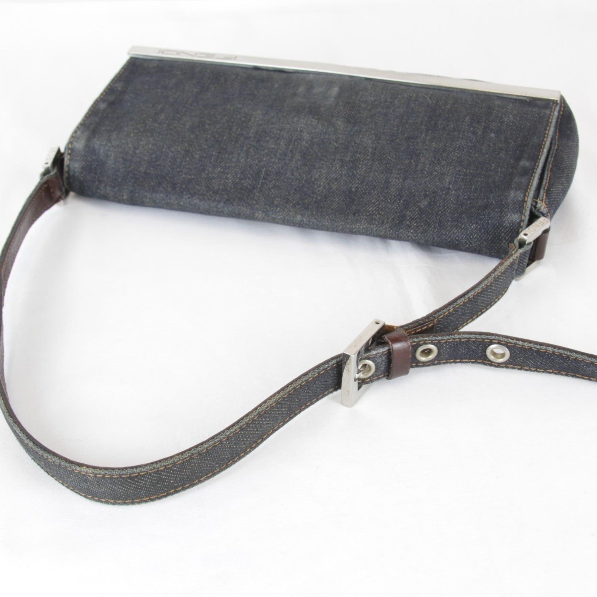 Fendi FENDI Mini Shoulder Bag, Denim, Navy, Women's Size ONE SIZE - 8 Thumbnail