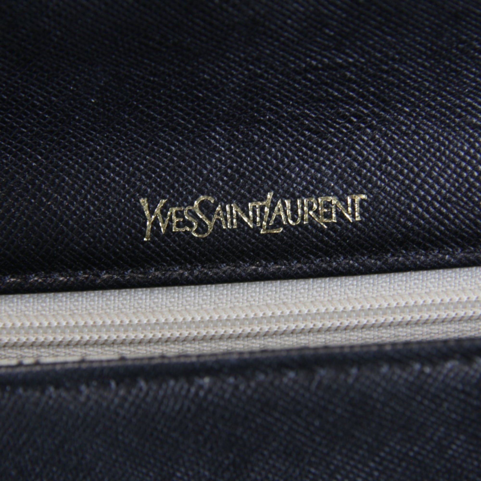 Saint Laurent Paris SAINT LAURENT Black Leather Clutch Bag, 410g, Women's, Saffiano Leather, Second Bag Size ONE SIZE - 11 Thumbnail