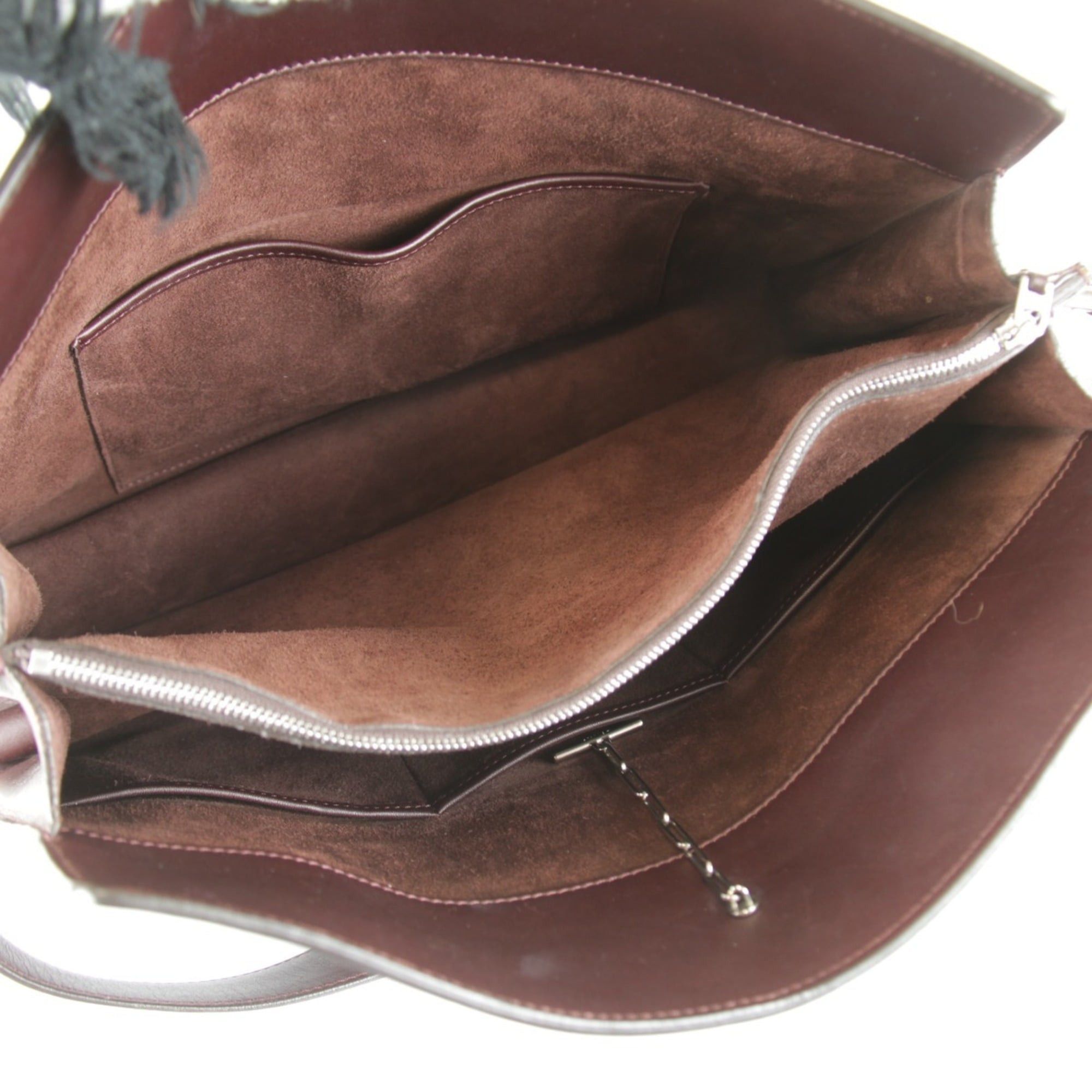 Celine Celine Chain Hardware Shoulder Bag Leather Women's Bordeaux Wine Red Size ONE SIZE - 16 Thumbnail