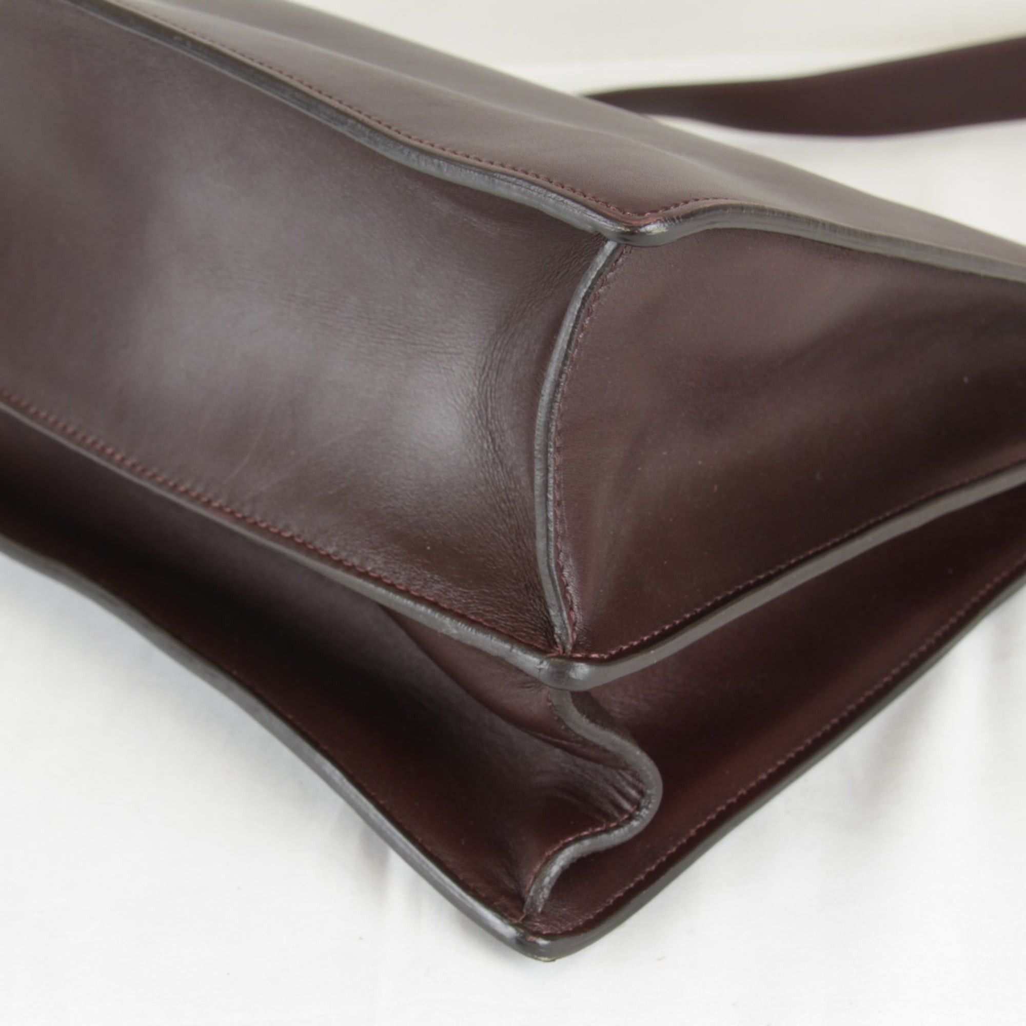 Celine Celine Chain Hardware Shoulder Bag Leather Women's Bordeaux Wine Red Size ONE SIZE - 5 Thumbnail
