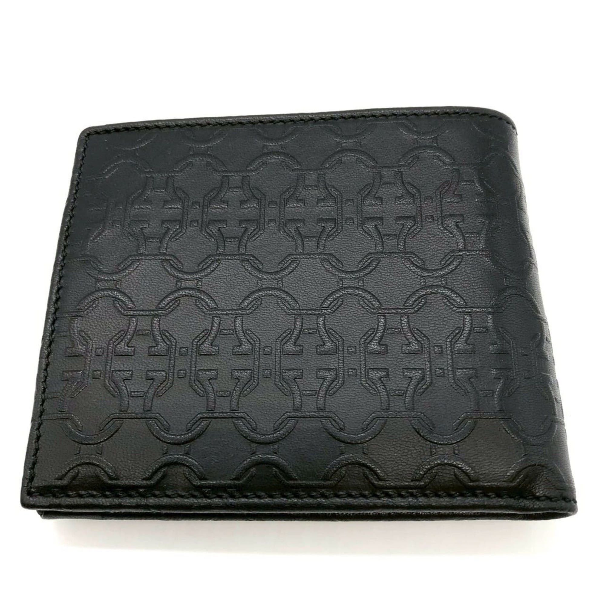 Salvatore Ferragamo Salvatore Ferragamo Gancini Bi-fold Leather Wallet, Black, for Women and Men Size ONE SIZE - 3 Thumbnail