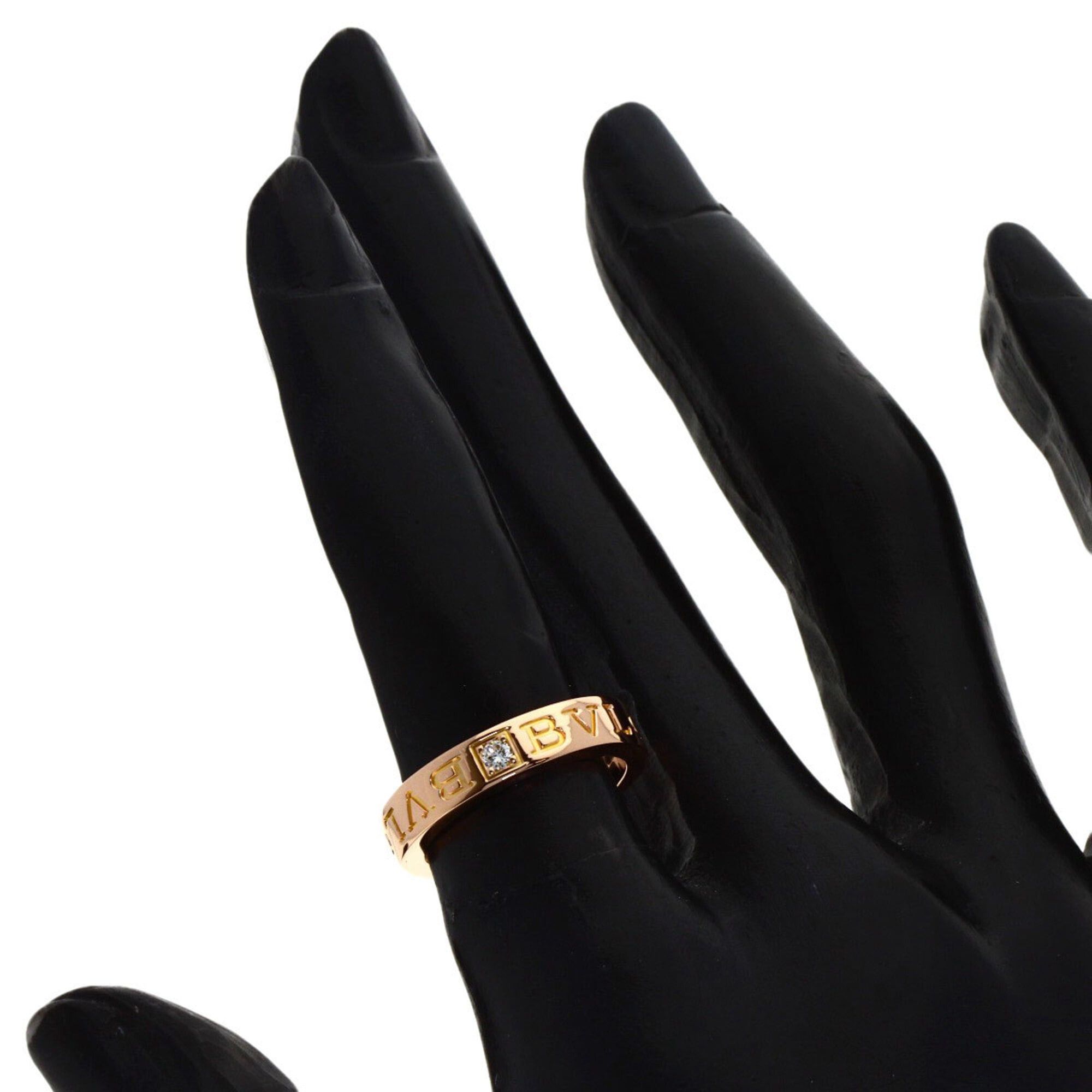 Bvlgari Bulgari Double Logo 1P Diamond Ring 18K Pink Gold Women's BVLGARI Size ONE SIZE - 6 Thumbnail