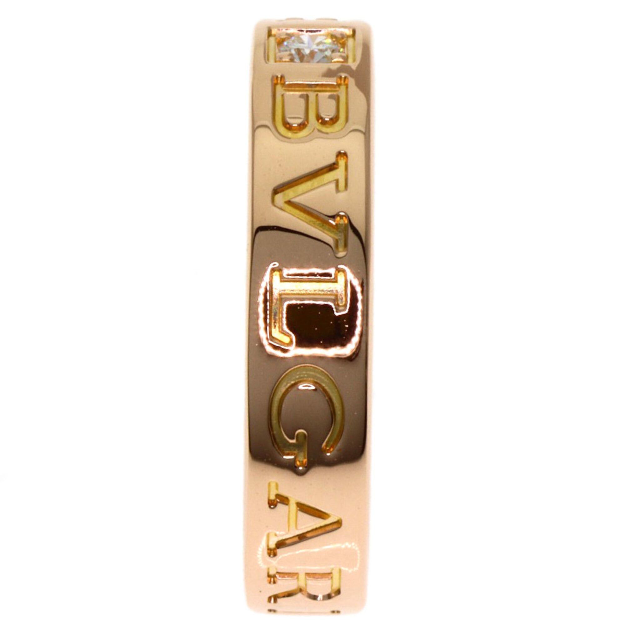 Bvlgari Bulgari Double Logo 1P Diamond Ring 18K Pink Gold Women's BVLGARI Size ONE SIZE - 3 Thumbnail