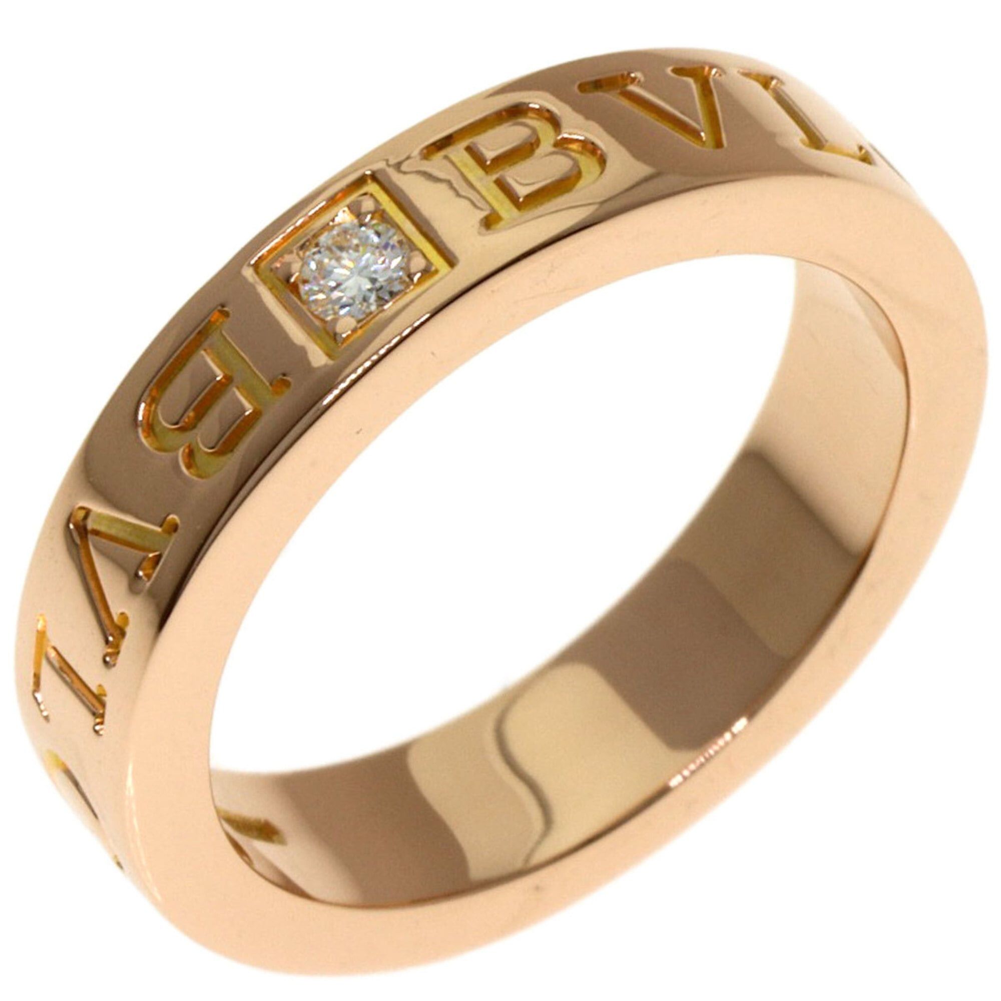 Bvlgari Bulgari Double Logo 1P Diamond Ring 18K Pink Gold Women's BVLGARI Size ONE SIZE - 2 Thumbnail