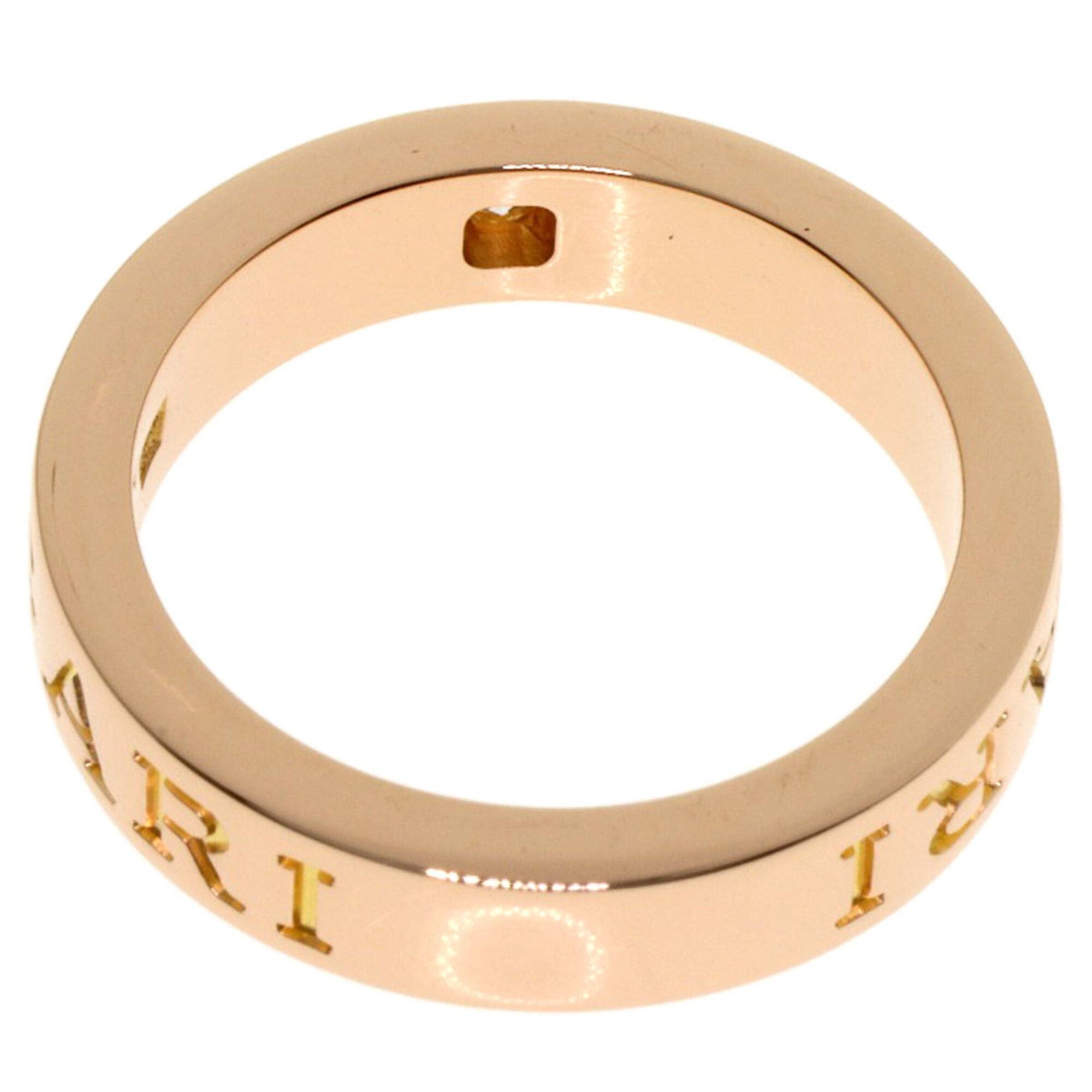 Bvlgari Bulgari Double Logo 1P Diamond Ring 18K Pink Gold Women's BVLGARI Size ONE SIZE - 4 Thumbnail