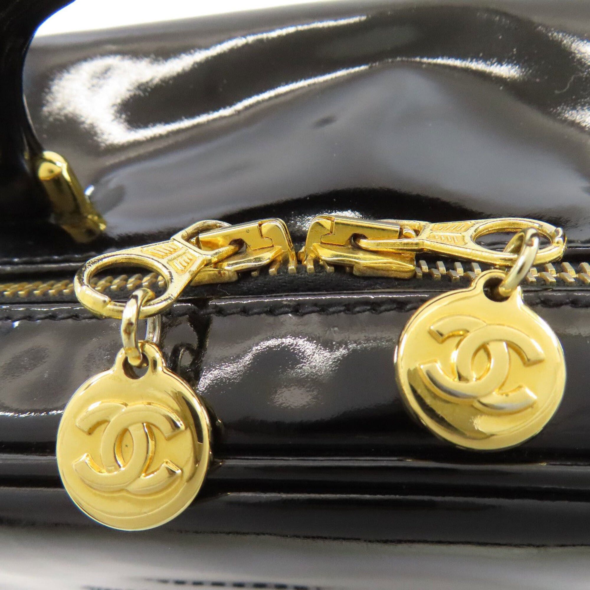 Chanel Chanel Vanity Case with Coco Mark, Gold Hardware, 2-Way Handbag, Patent Leather, Women's CHANEL Size ONE SIZE - 17 Thumbnail