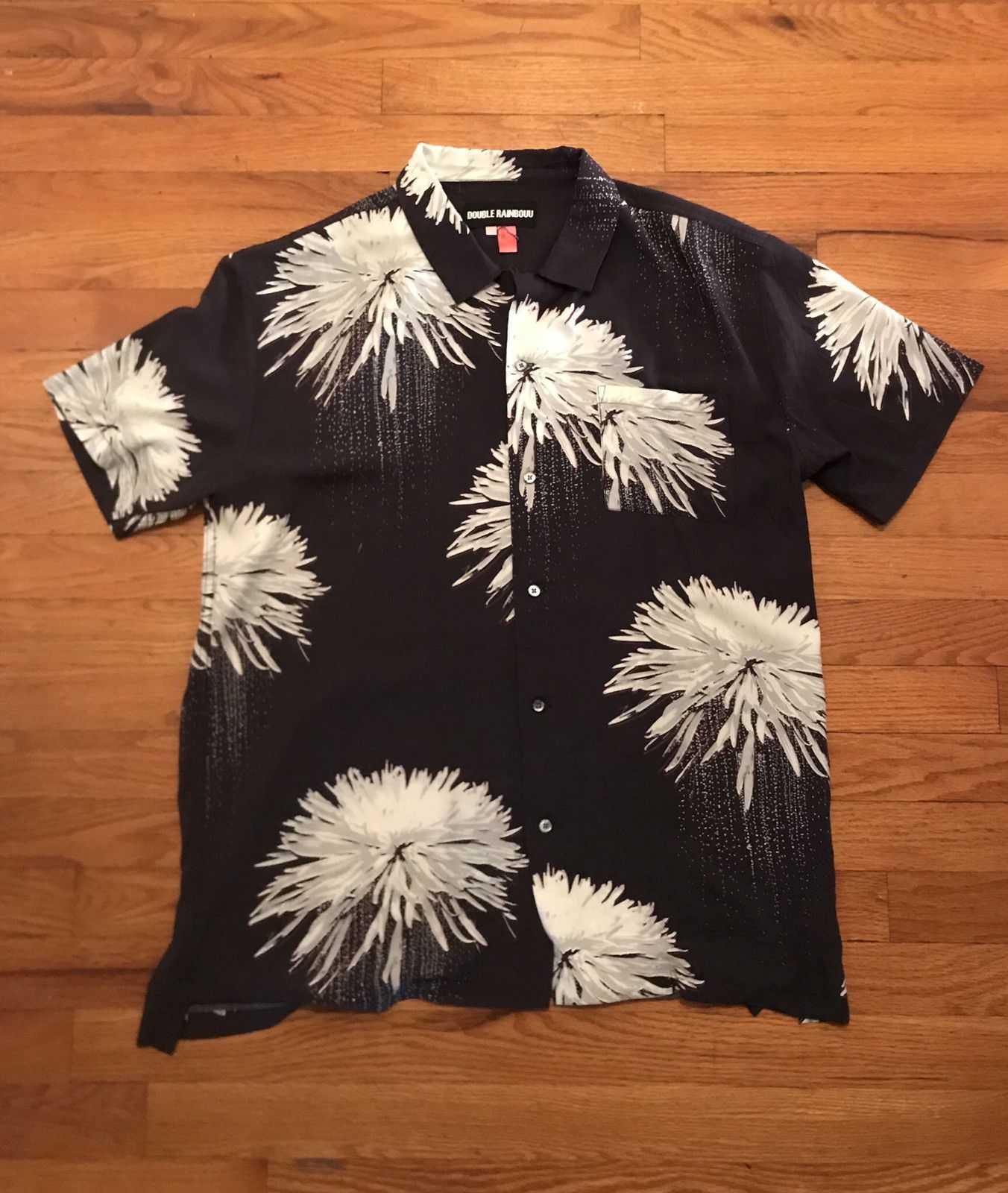 SPACE JUNK BLACK HAWAIIAN SHIRT - DOUBLE RAINBOUU