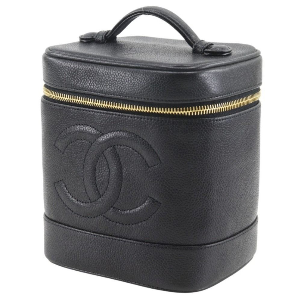 Chanel Chanel Chanel Coco Mark Caviar Skin Vanity Pouch Leather Vanity Bag A01998 DUTY FREE for USA Size ONE SIZE - 2 Thumbnail