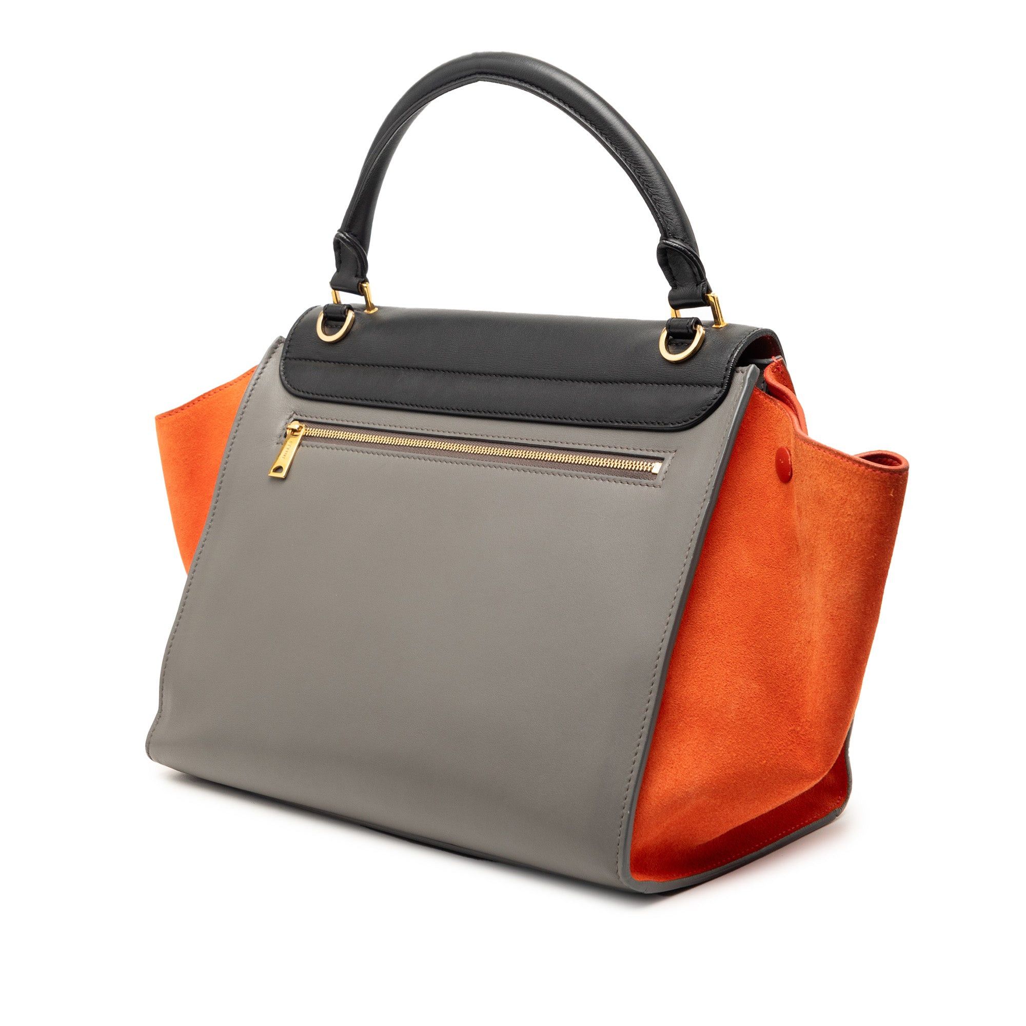 Celine Medium Tricolor Calfskin and Suede Trapeze Satchel Size ONE SIZE - 2 Thumbnail