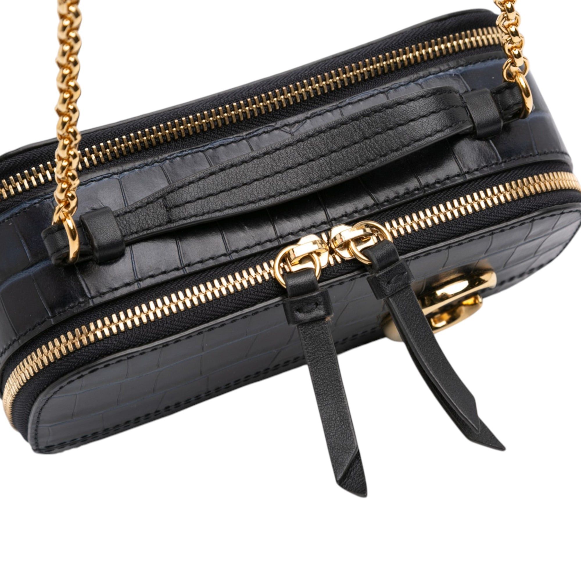 Chloe Mini Croc Embossed Leather C Vanity Bag Size ONE SIZE - 9 Thumbnail