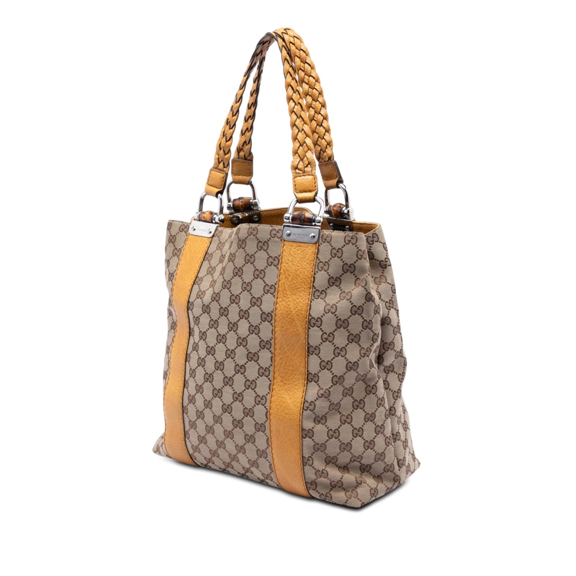 Gucci Large GG Canvas Bamboo Libeccio Tote Size ONE SIZE - 2 Thumbnail