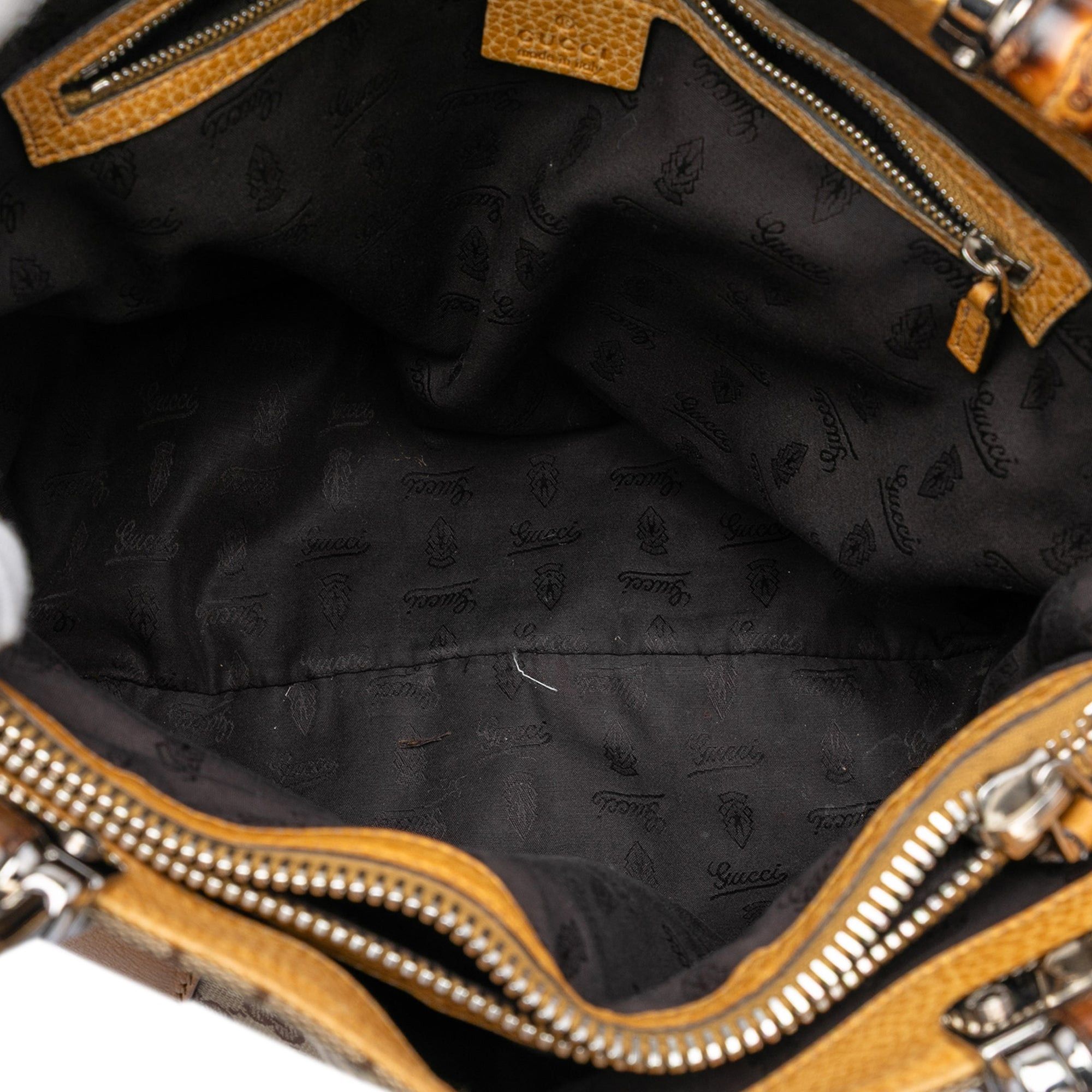 Gucci Large GG Canvas Bamboo Libeccio Tote Size ONE SIZE - 4 Thumbnail