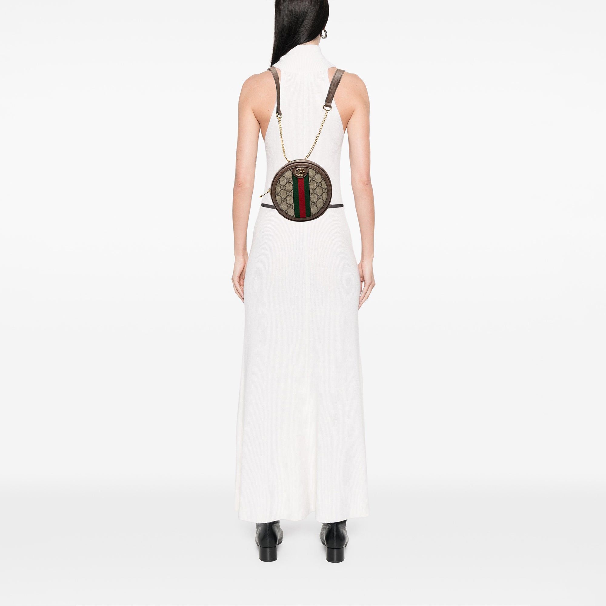 Gucci Mini GG Supreme Web Ophidia Round Backpack Size ONE SIZE - 7 Thumbnail