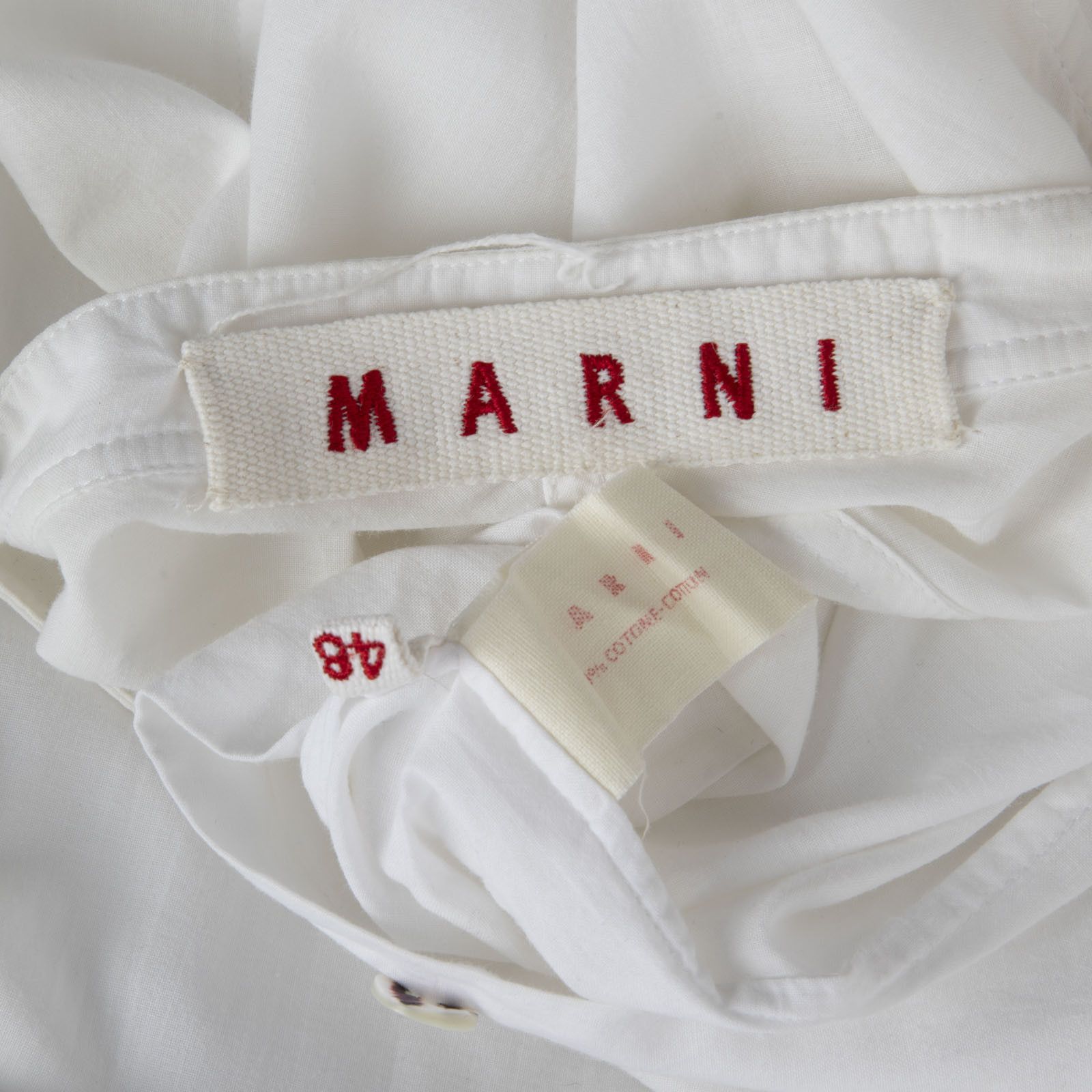 Marni White Button Up Shirt Size XL / US 12-14 / IT 48-50 - 5 Thumbnail