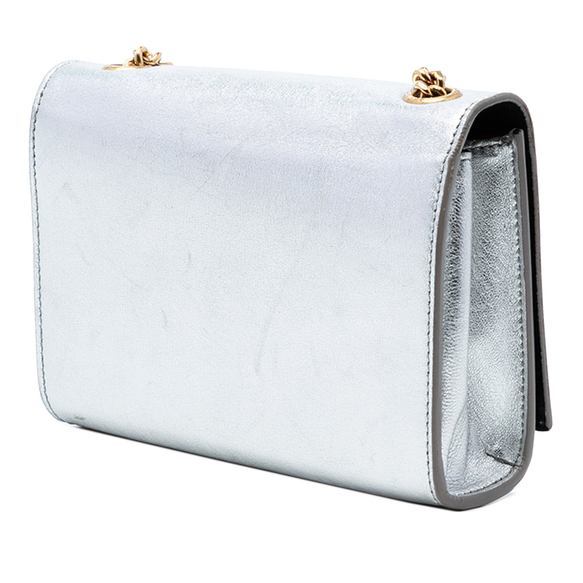 Saint Laurent Paris Small Metallic Calfskin Monogram Kate Tassel Crossbody Size ONE SIZE - 2 Thumbnail