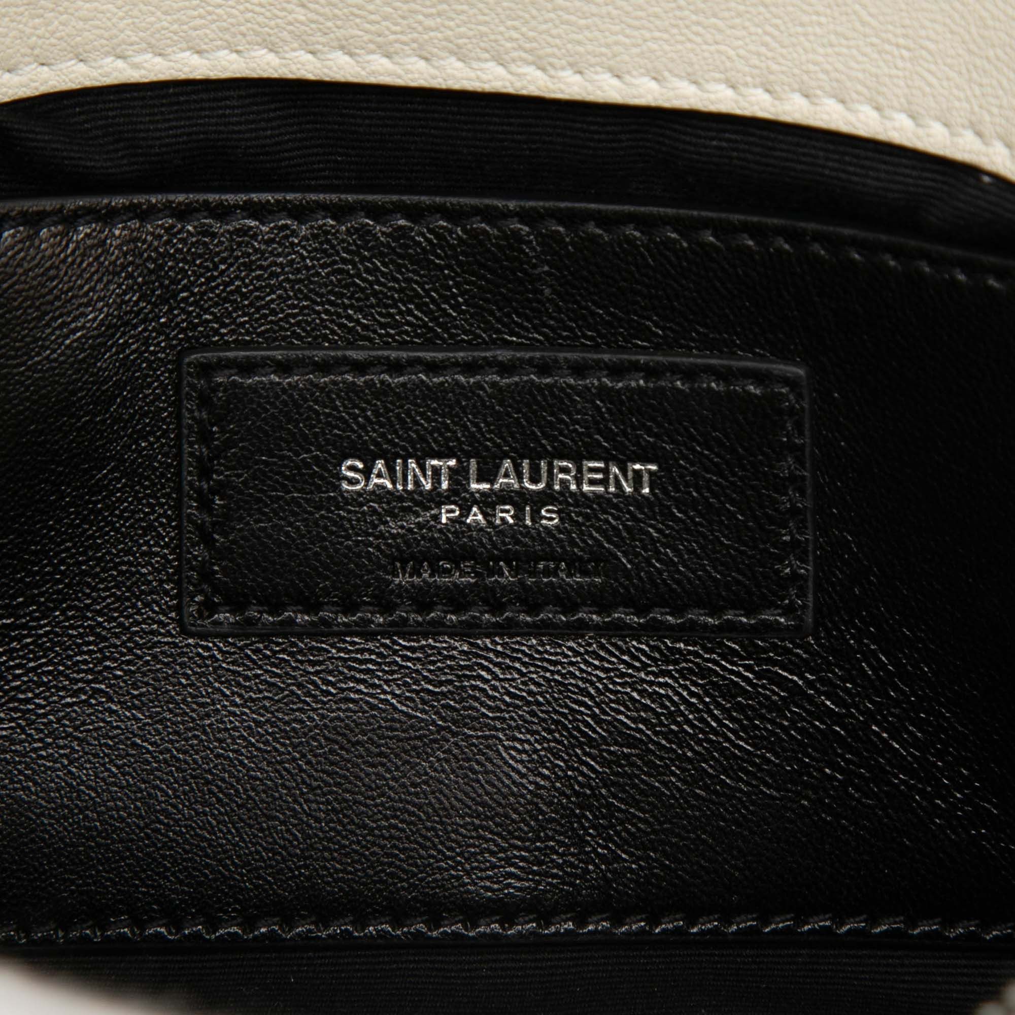 Saint Laurent Paris Medium Quilted Chevron Sheepskin College Satchel Size ONE SIZE - 5 Thumbnail