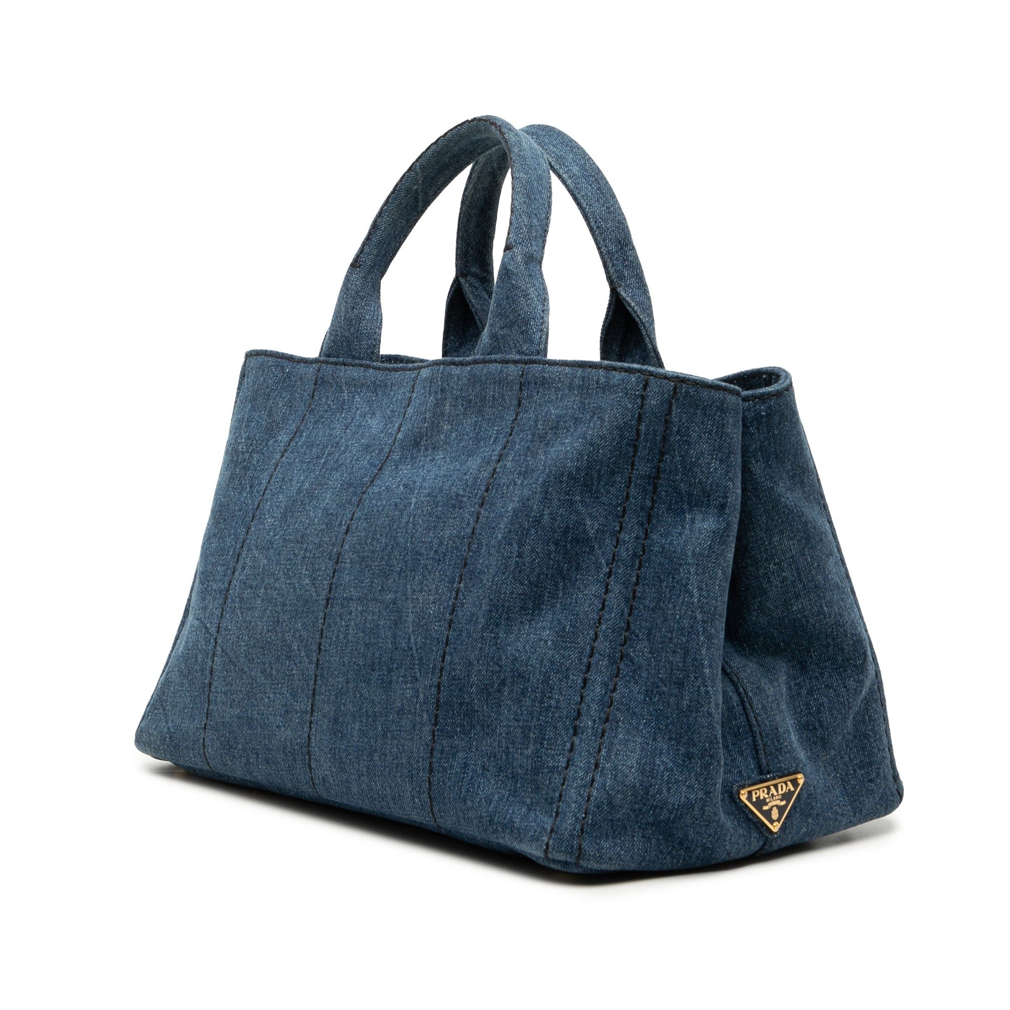 Prada Large Denim Canapa Logo Satchel Size ONE SIZE - 2 Thumbnail