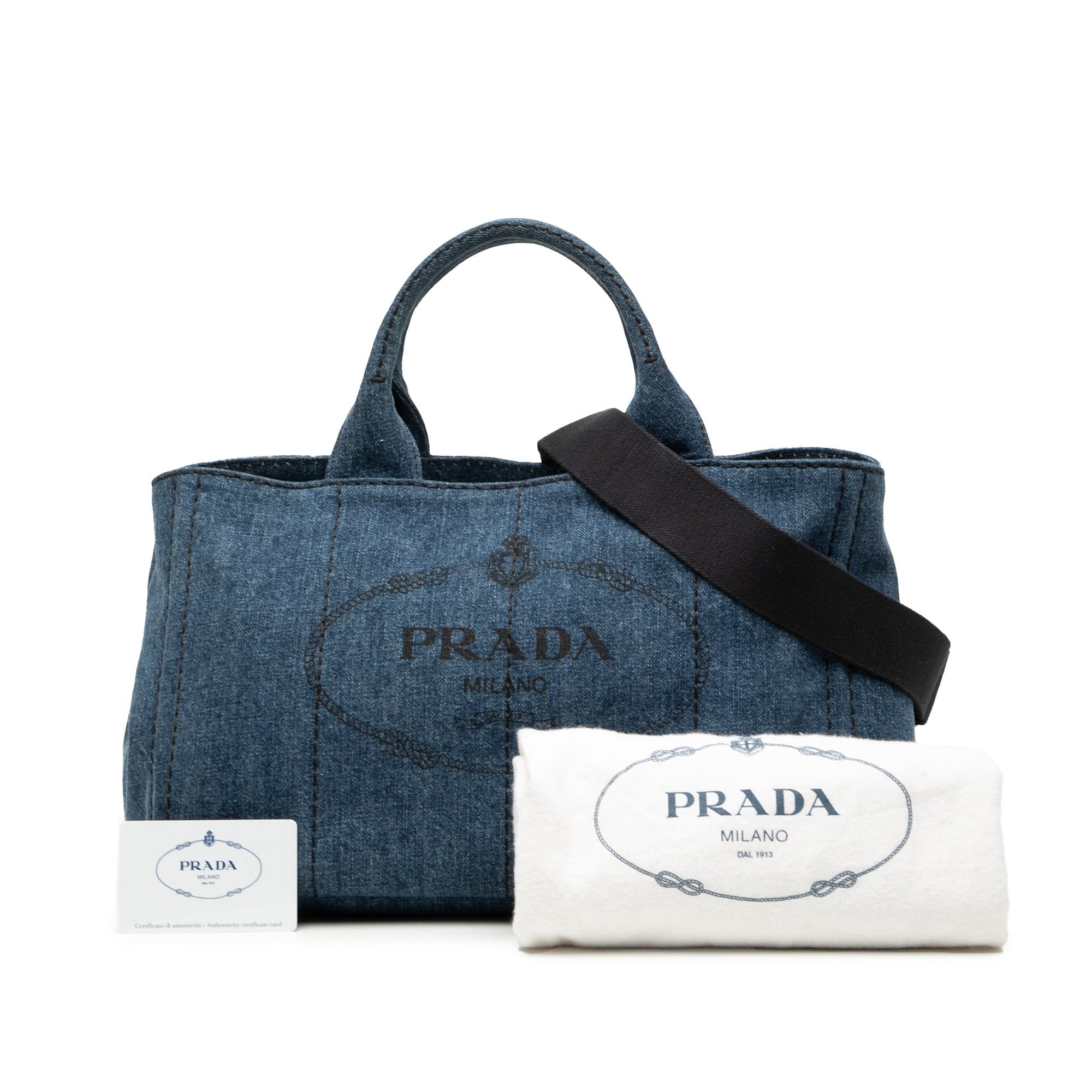 Prada Large Denim Canapa Logo Satchel Size ONE SIZE - 7 Thumbnail