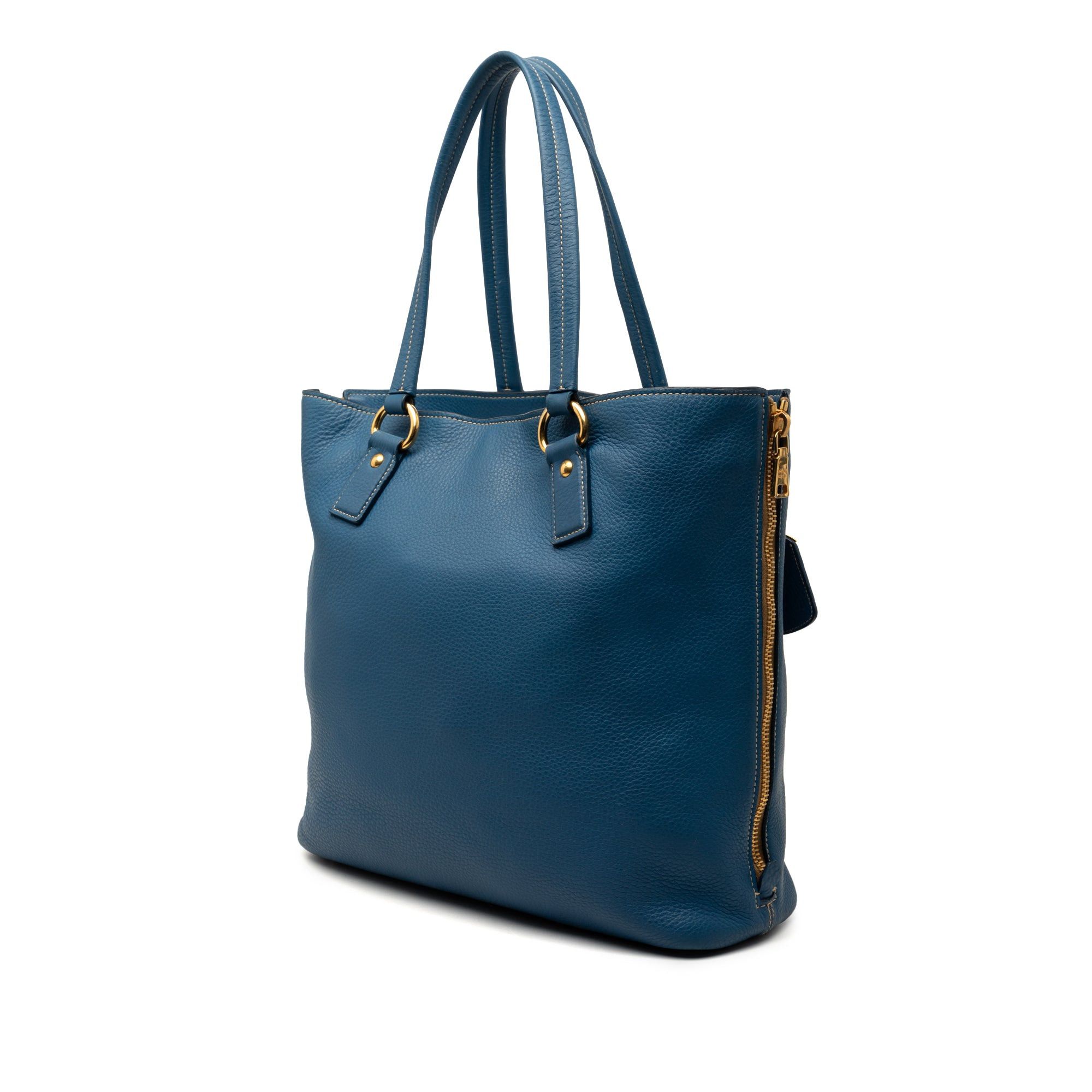 Prada Vitello Daino Side Zip Shopper Tote Size ONE SIZE - 2 Thumbnail