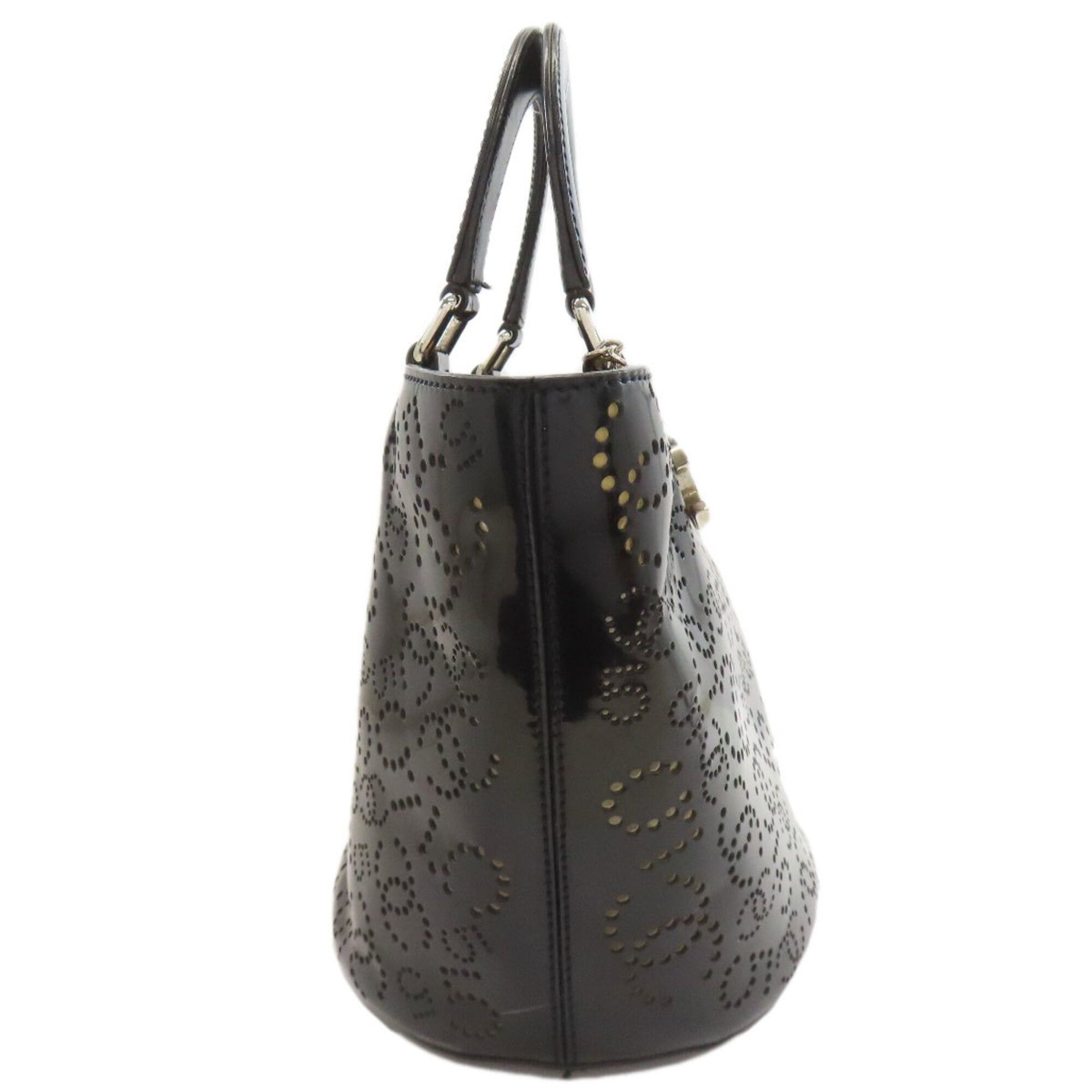 Chanel Chanel Perforated Coco Mark Silver Hardware Handbag Enamel Women's CHANEL Size ONE SIZE - 3 Thumbnail