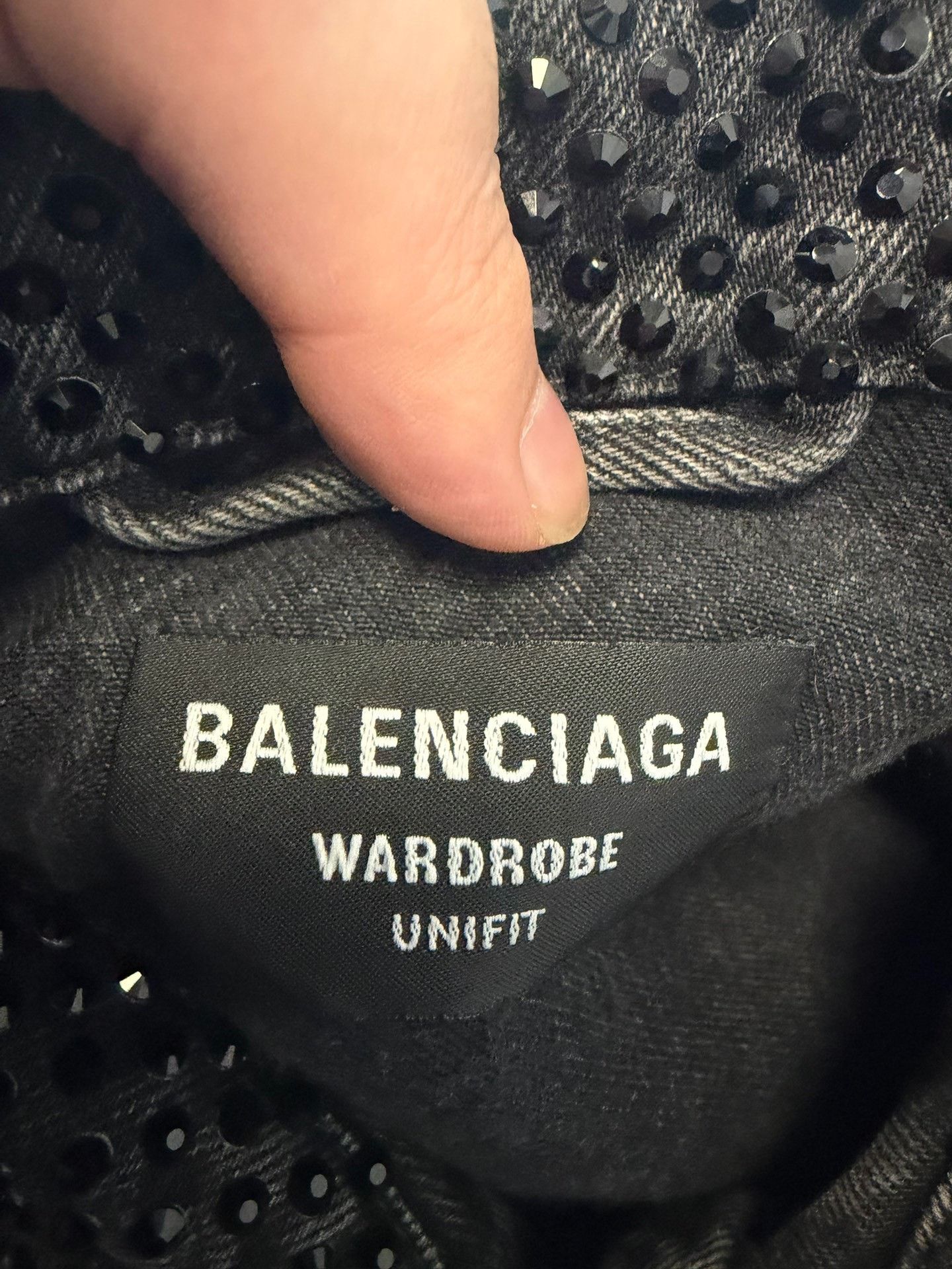 Balenciaga Balenciaga Crystal Embellished Denim Jacket S Size US S / EU 44-46 / 1 - 3 Thumbnail