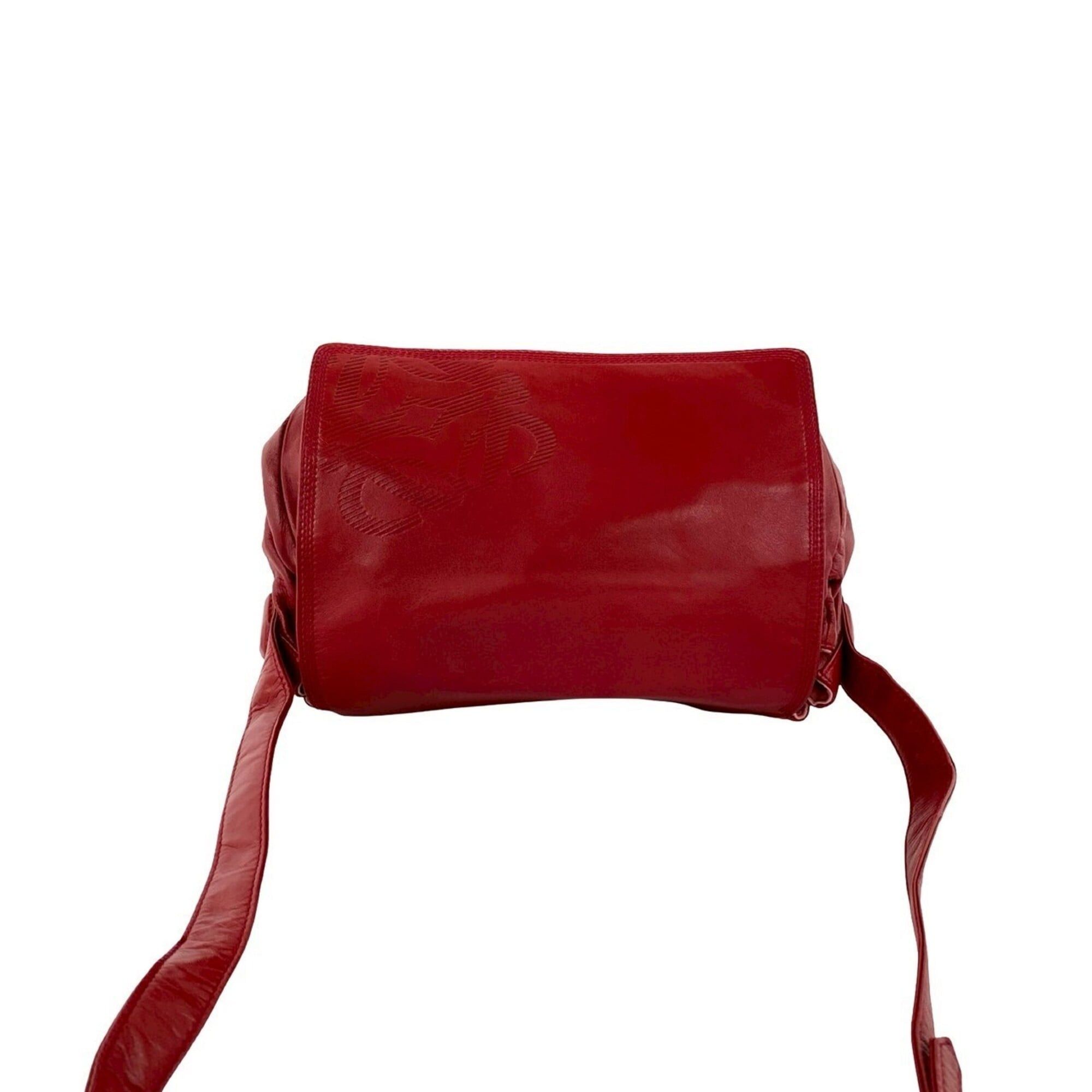 Loewe LOEWE Vintage Anagram Logo Nappa Leather Drawstring Shoulder Bag/Pouch/Sacoche, Red, 28094 Size ONE SIZE - 4 Thumbnail