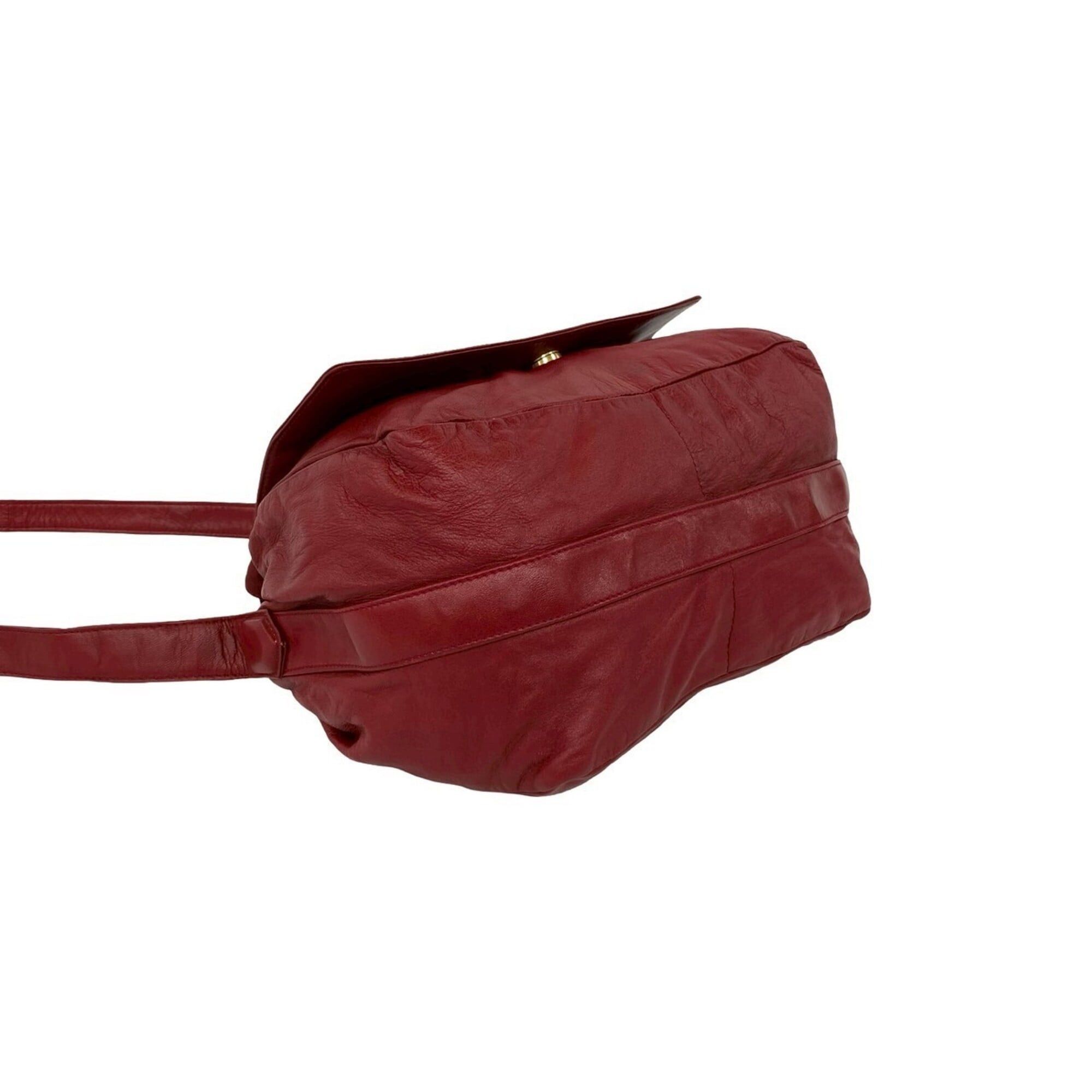 Loewe LOEWE Vintage Anagram Logo Nappa Leather Drawstring Shoulder Bag/Pouch/Sacoche, Red, 28094 Size ONE SIZE - 7 Thumbnail
