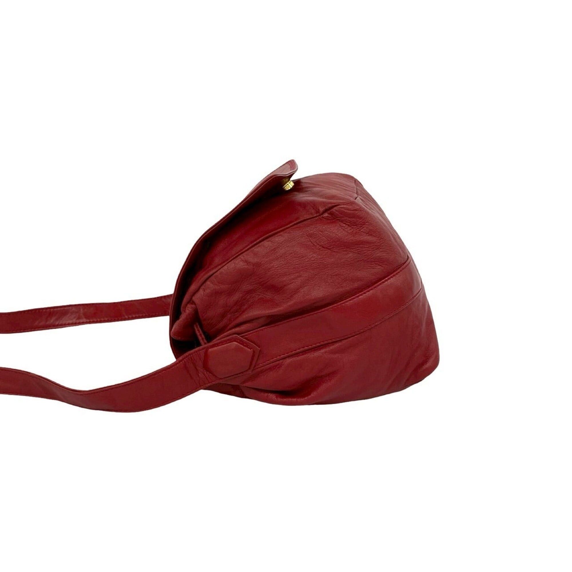 Loewe LOEWE Vintage Anagram Logo Nappa Leather Drawstring Shoulder Bag/Pouch/Sacoche, Red, 28094 Size ONE SIZE - 5 Thumbnail