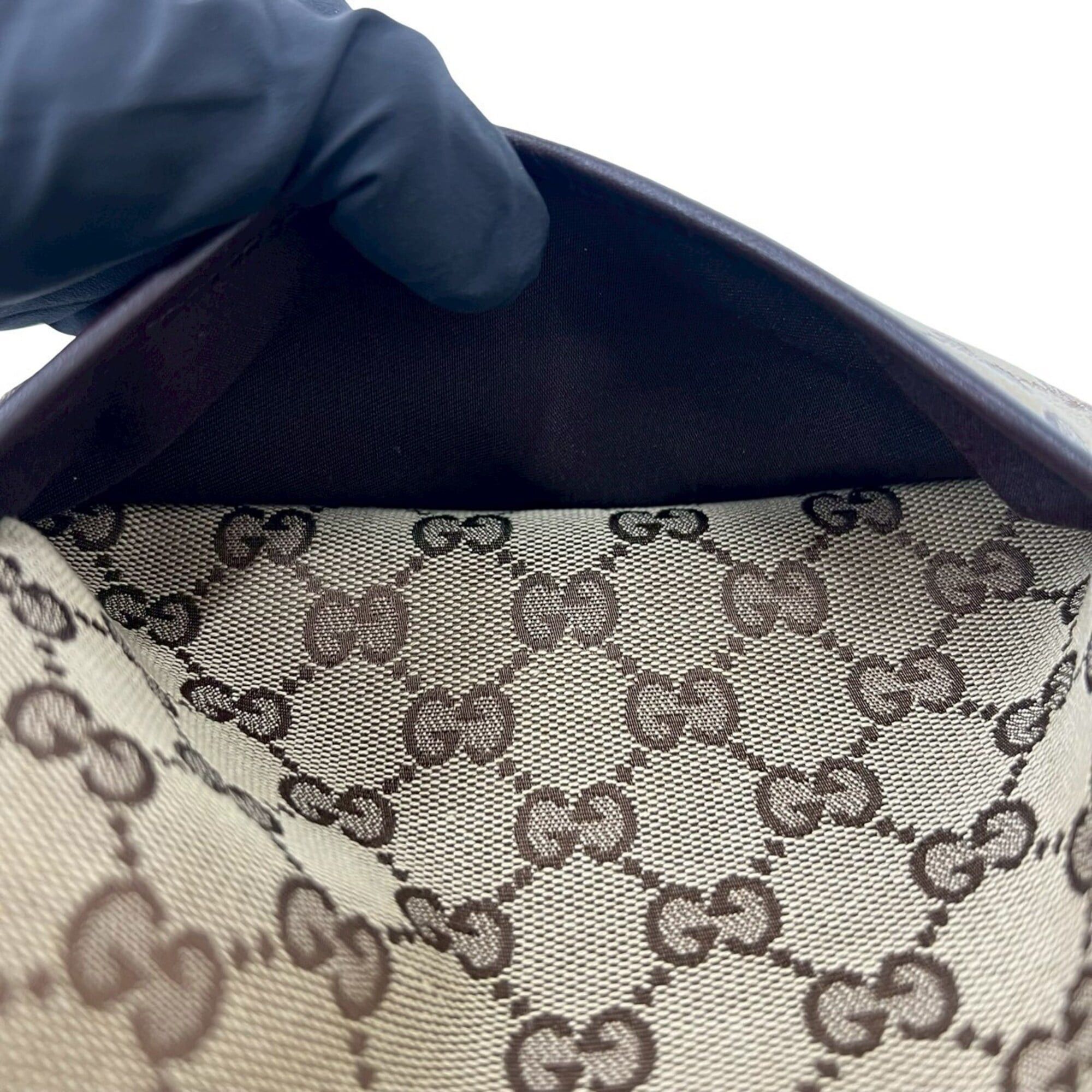 Gucci GUCCI GG Logo Canvas Perforated Leather Mini Shoulder Bag Pouch Sacoche Brown 21765 Size ONE SIZE - 10 Thumbnail