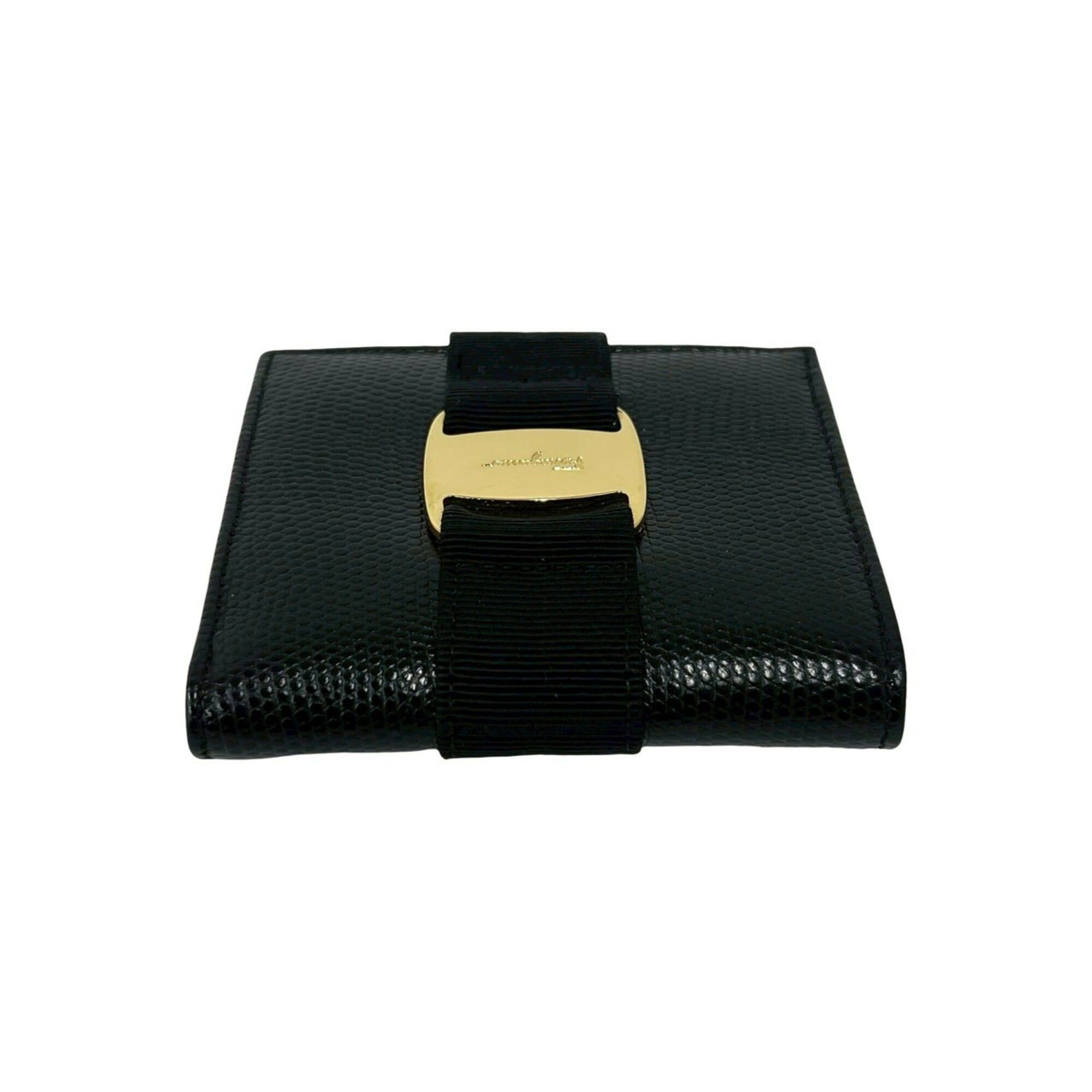 Salvatore Ferragamo Salvatore Ferragamo Vara Leather Bi-fold Wallet, Black, 37122 Size ONE SIZE - 3 Thumbnail